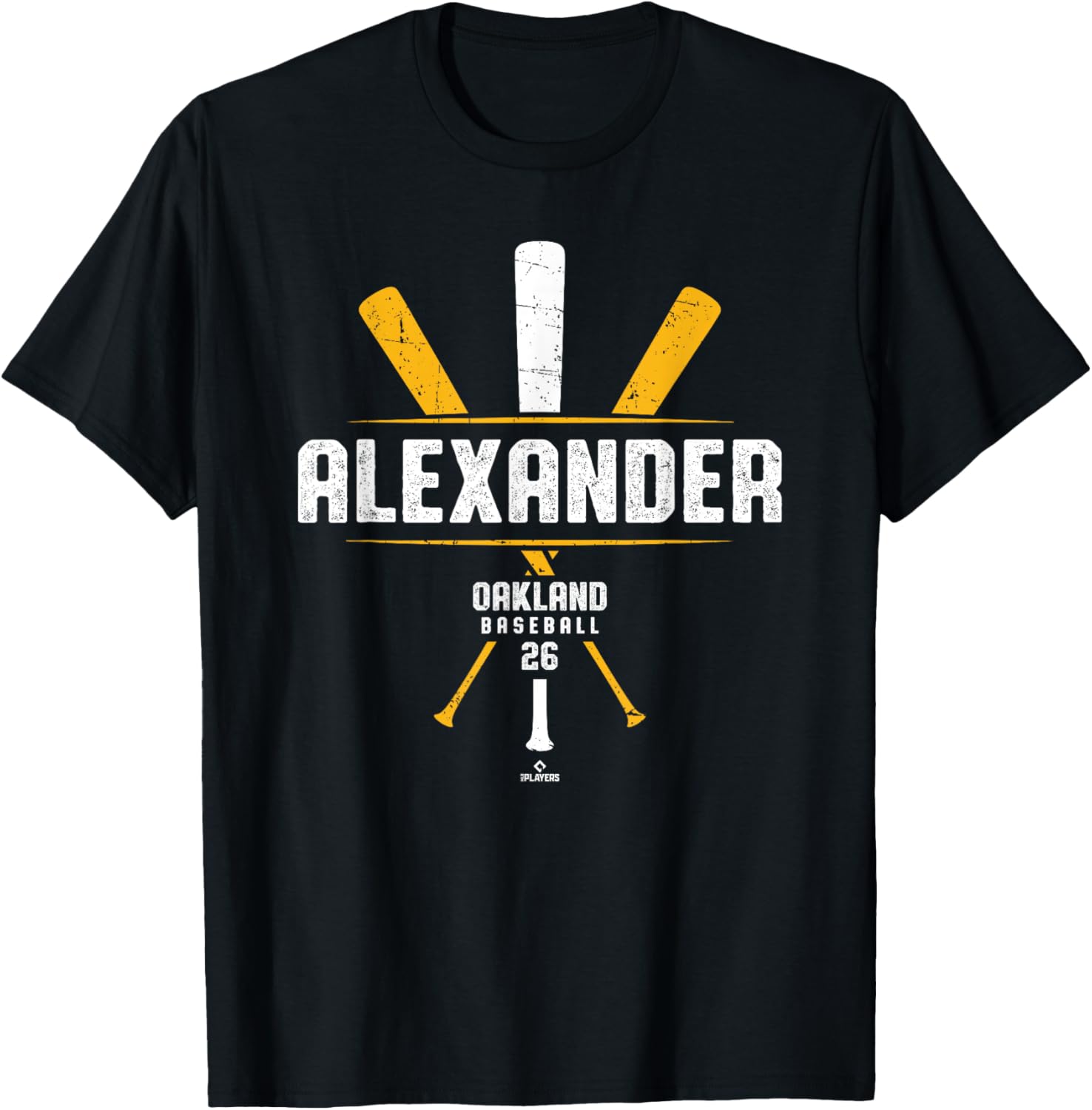 Vintage Oakland Baseball T-Shirt with CJ Alexander Baseball Bat Design - 2
