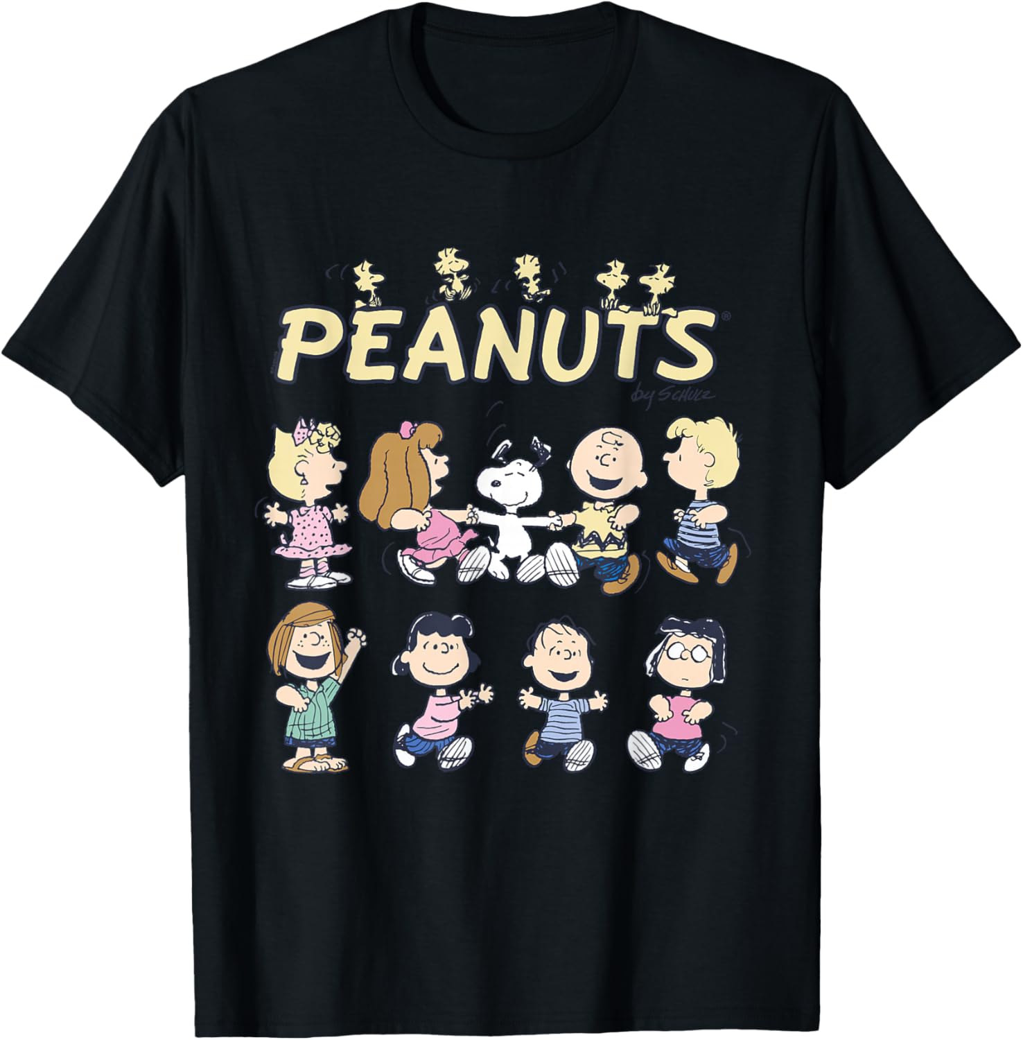 Peanuts Snoopy and Friends Dancing Short Sleeve T-Shirt for Fun Style - 12