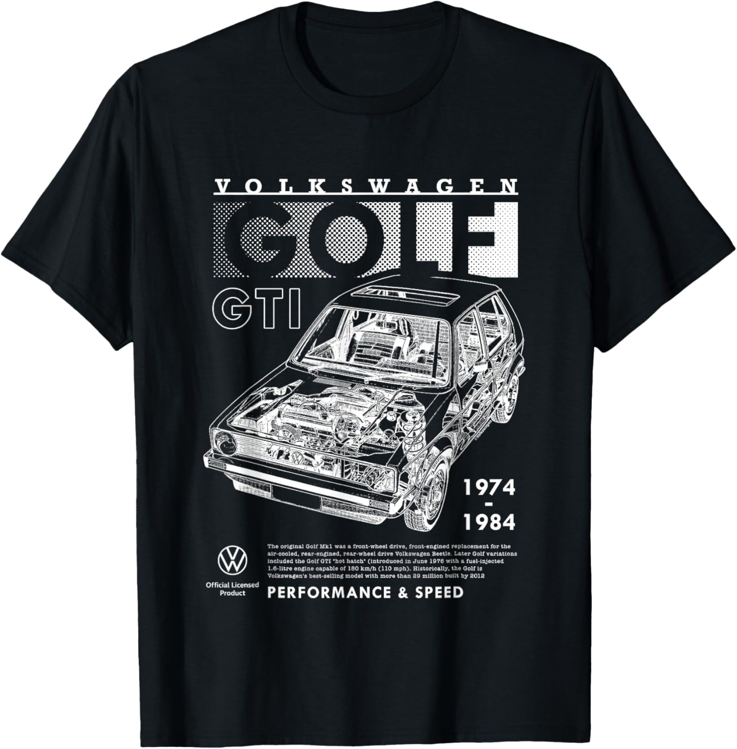 Volkswagen Golf GTI Mk1 Performance T-Shirt for Car Enthusiasts - 5