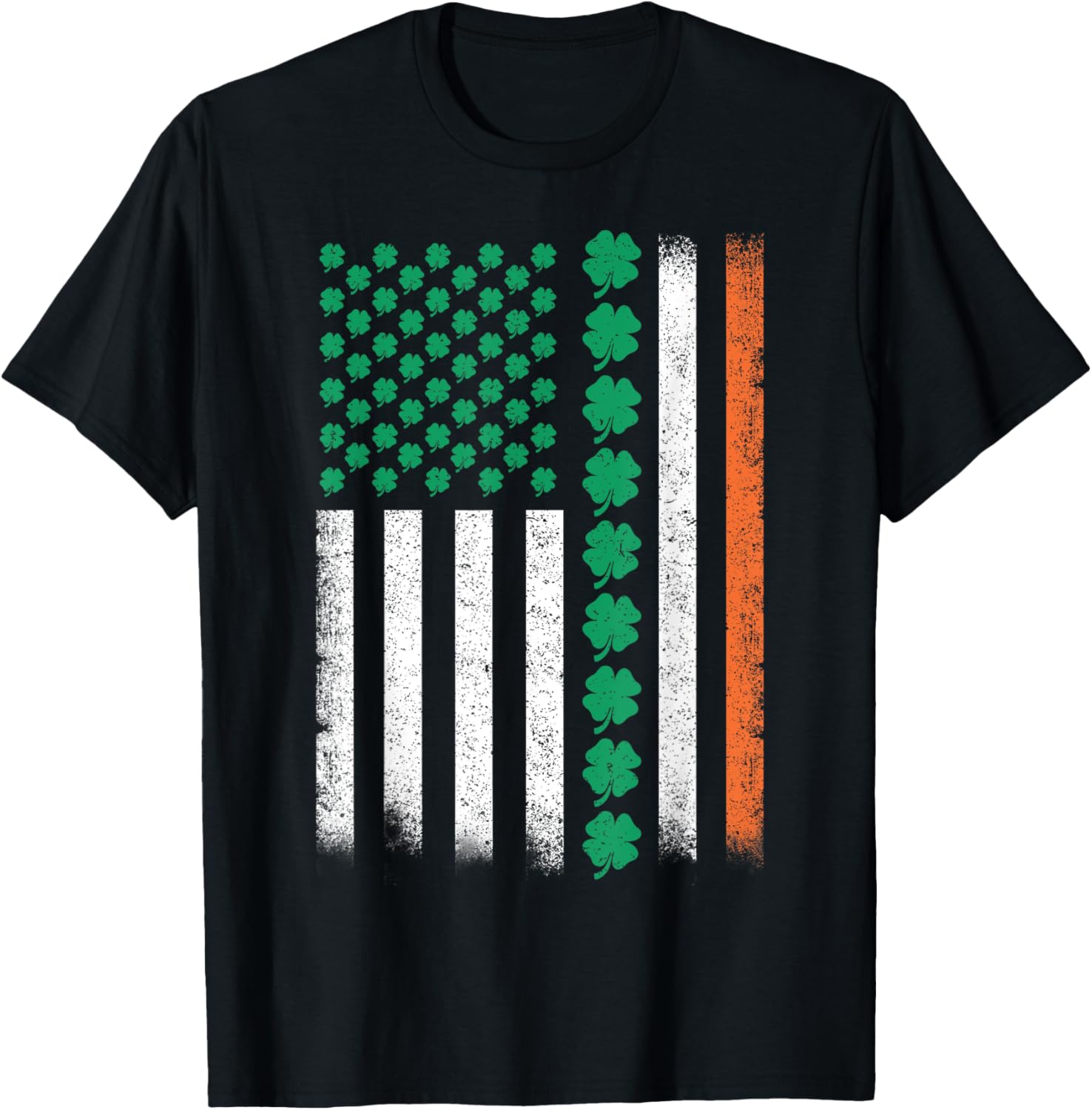 Vintage American Flag St Patricks Day Lucky Shamrock T-Shirt for All - 6
