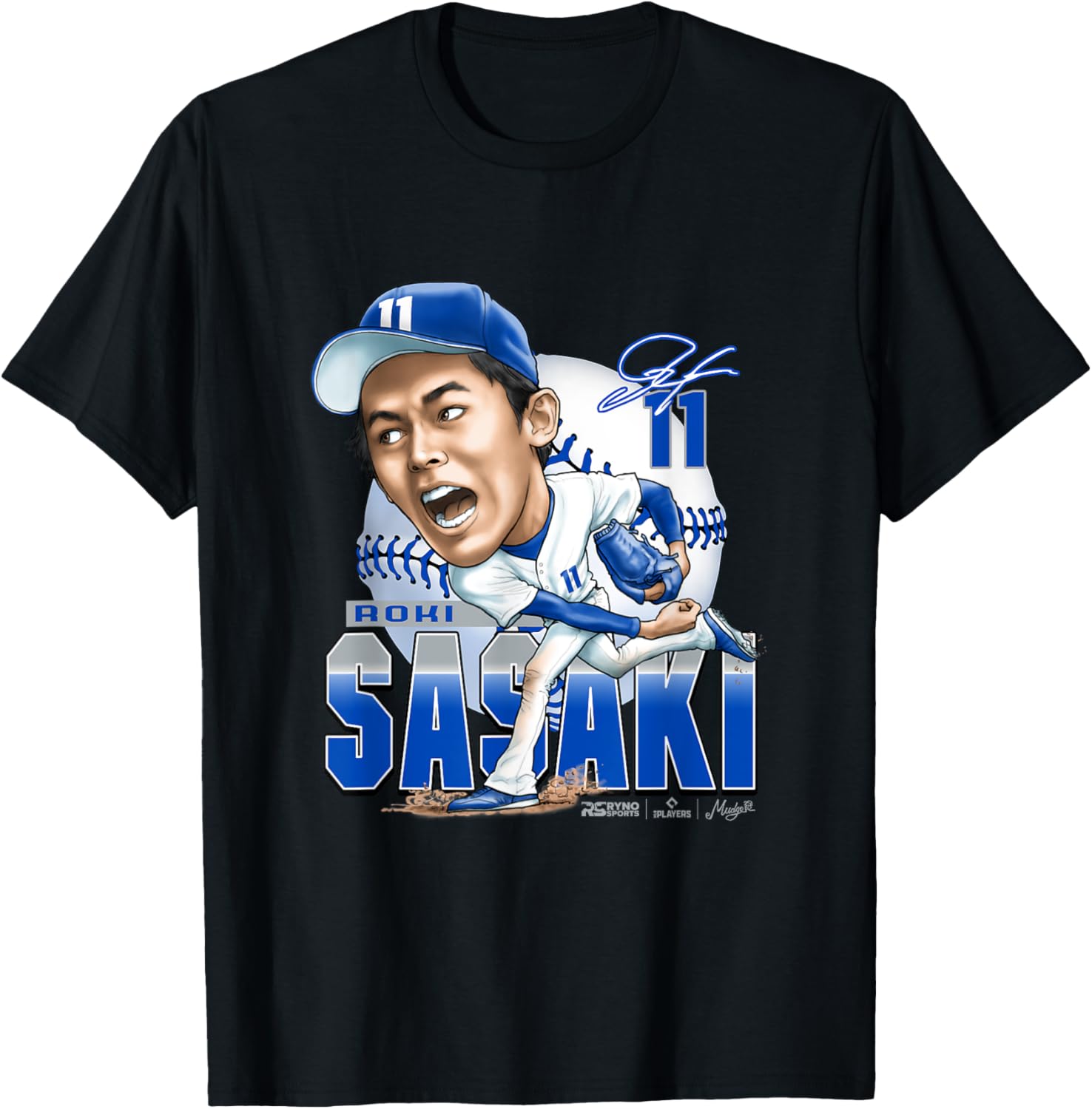 Roki Sasaki Los Angeles Baseball T-Shirt by Mudge Studios for Fans - 1