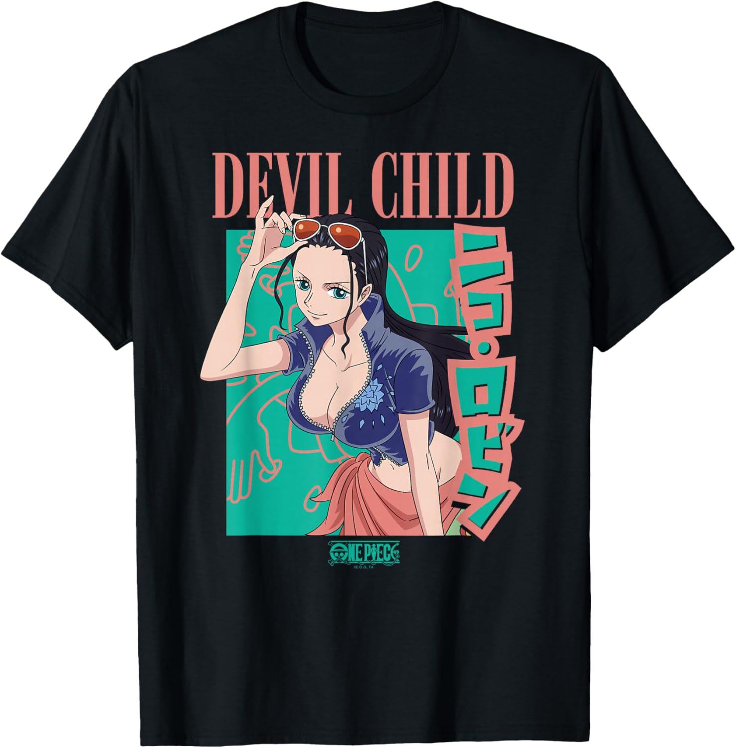 Retro 90's One Piece Anime Devil Child Robin T-Shirt for Fans - 1