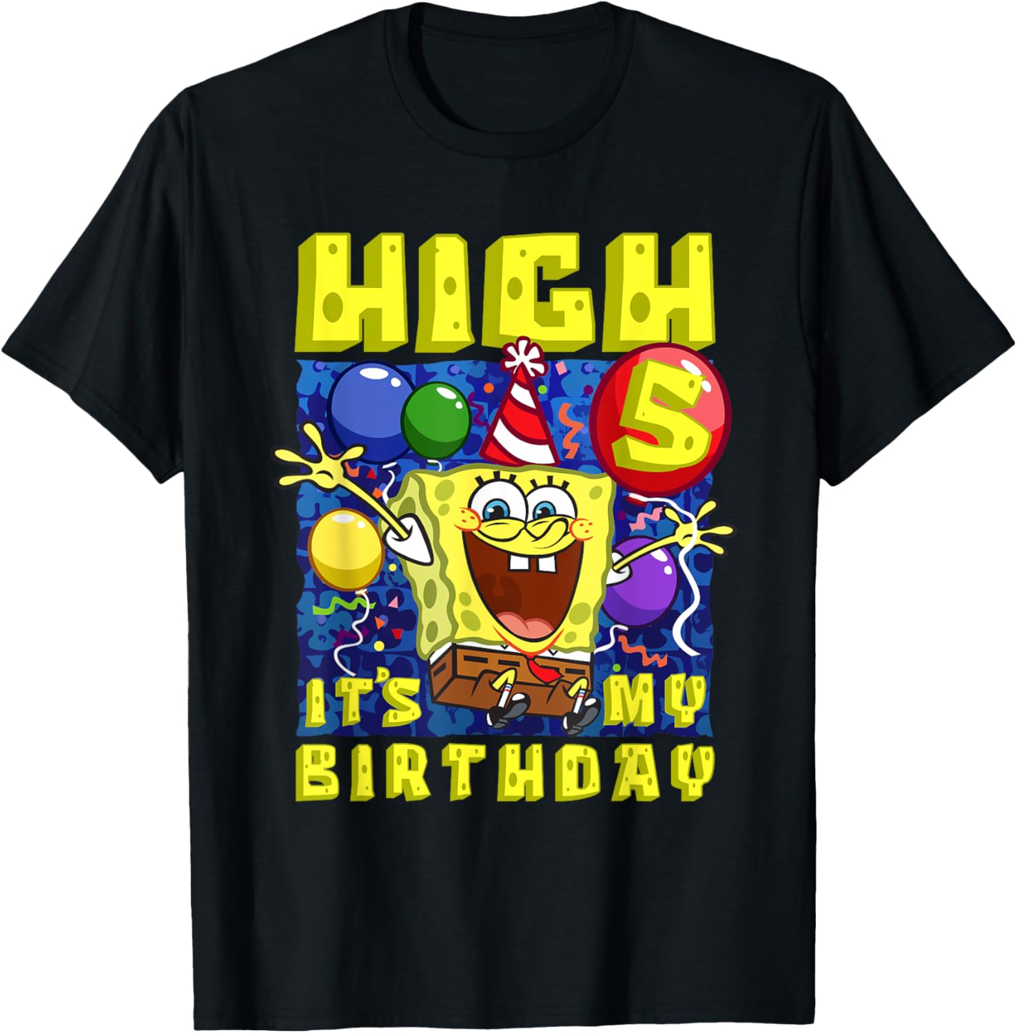 SpongeBob SquarePants Birthday T-Shirt for Boys and Girls Age 5 - 13