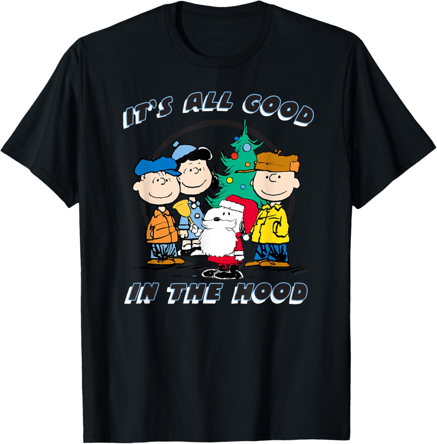 Peanuts Snoopy Holiday It's All Good in the Hood Graphic T-Shirt - 3