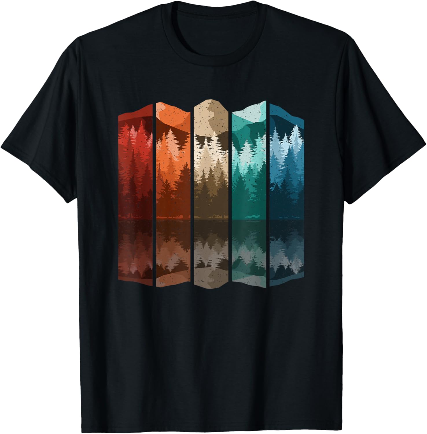 Vintage Mountain Forest Tree T-Shirt for Men - Retro Nature Style Apparel - 27