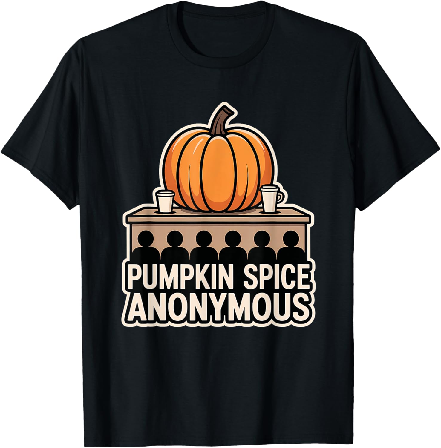 Pumpkin Spice Anonymous Halloween T-Shirt for Spooky Season Fun - 1