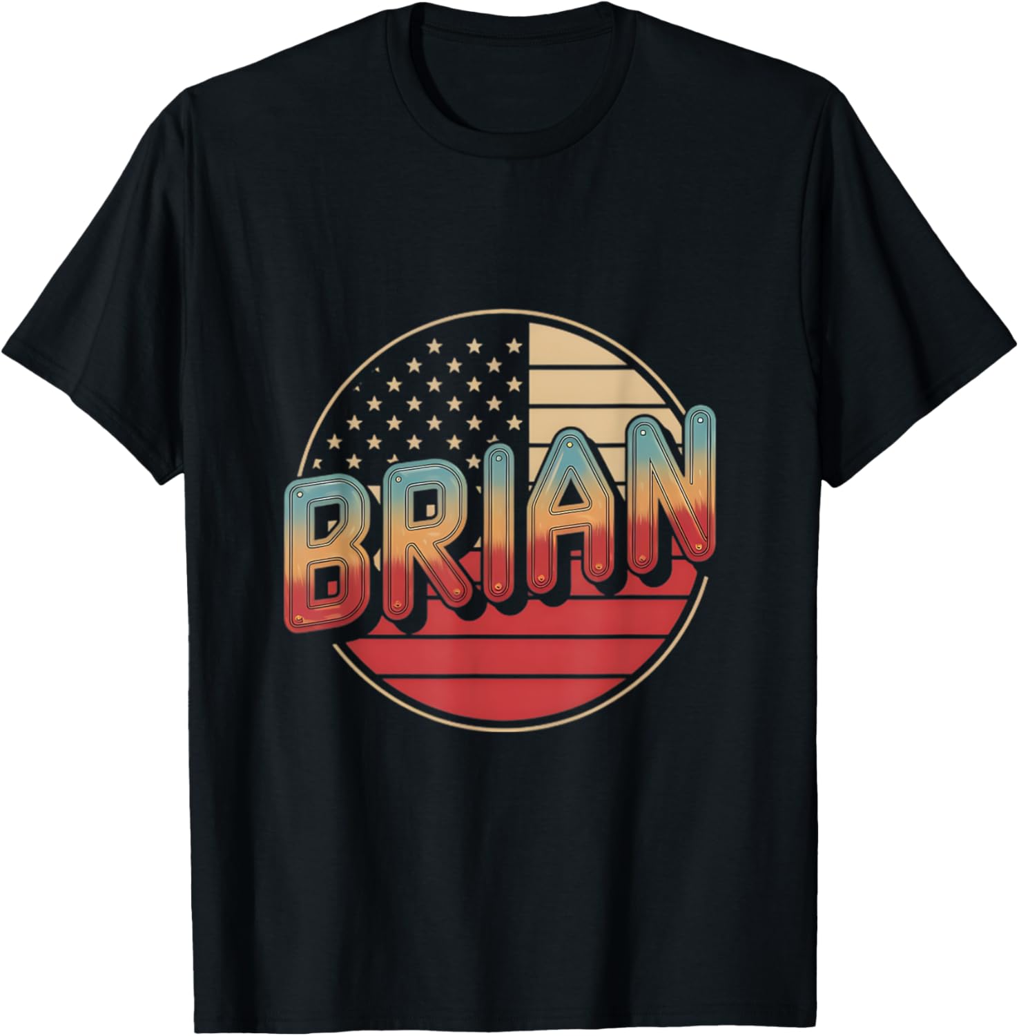 Personalized BRIAN USA Flag Patriot T-Shirt for Proud Americans - 8
