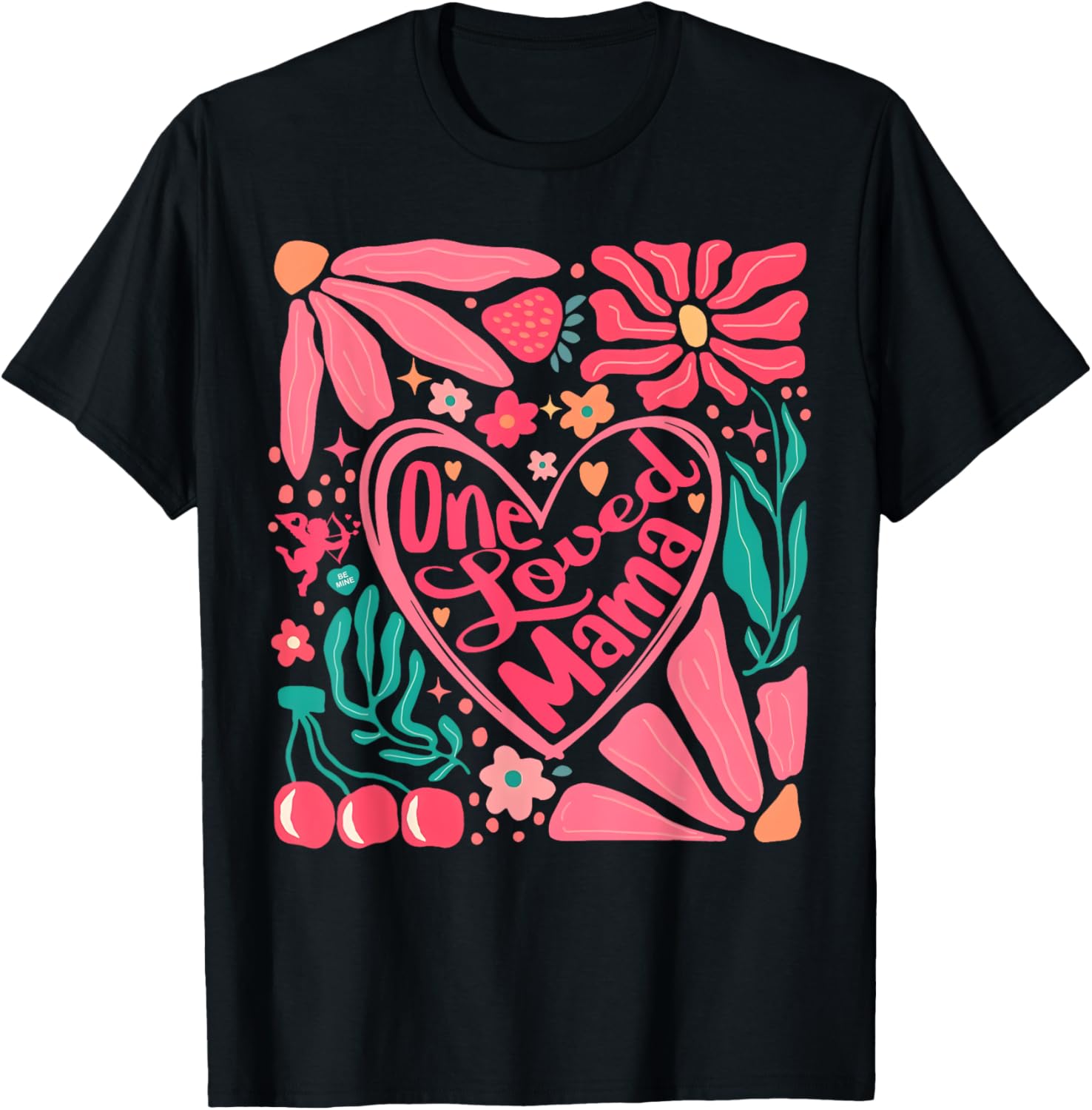 One Loved Mama Boho Floral Valentine's Day T-Shirt for Moms - 10