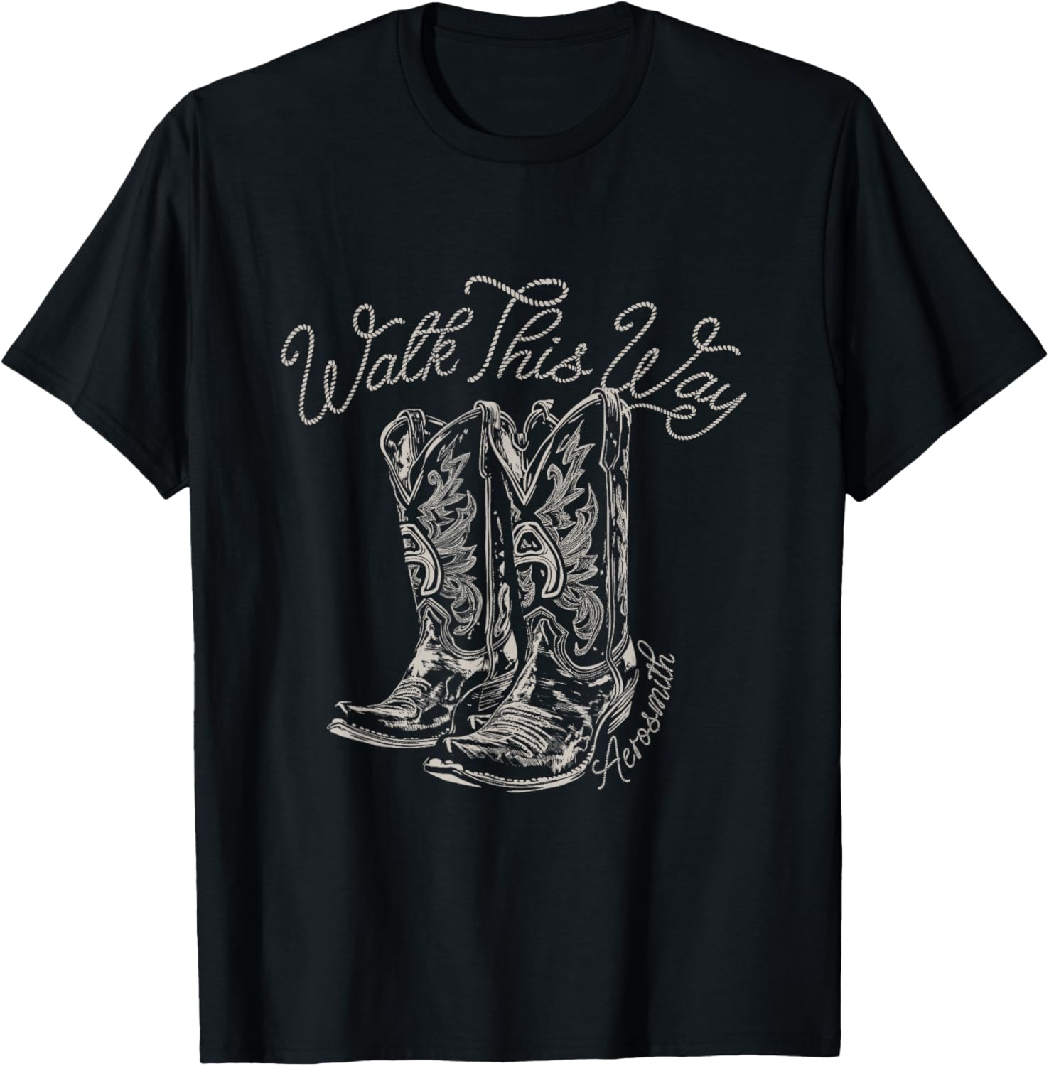 Official Aerosmith Walk This Way Boots T-Shirt for Music Fans and Collectors - 3