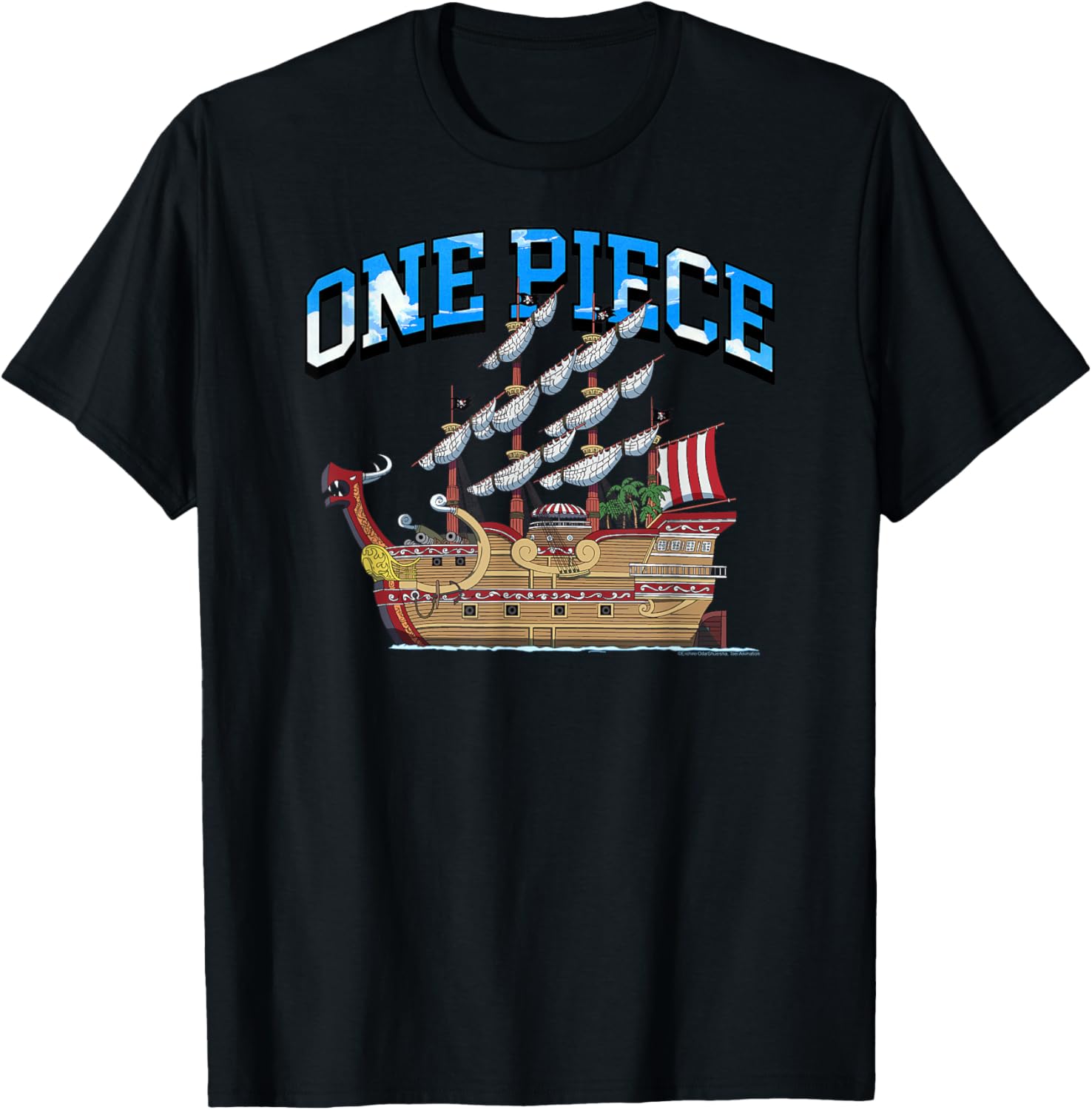 One Piece Anime Collegiate Lettering Ship T-Shirt for Fans and Collectors - 2