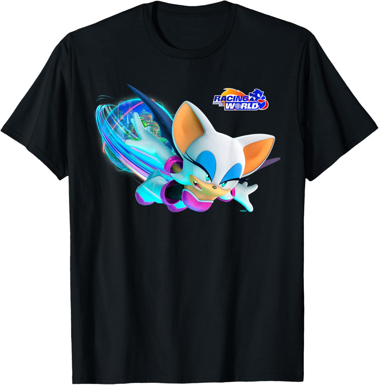 Sonic the Hedgehog Racing Around the World Rouge T-Shirt for Fans - 14