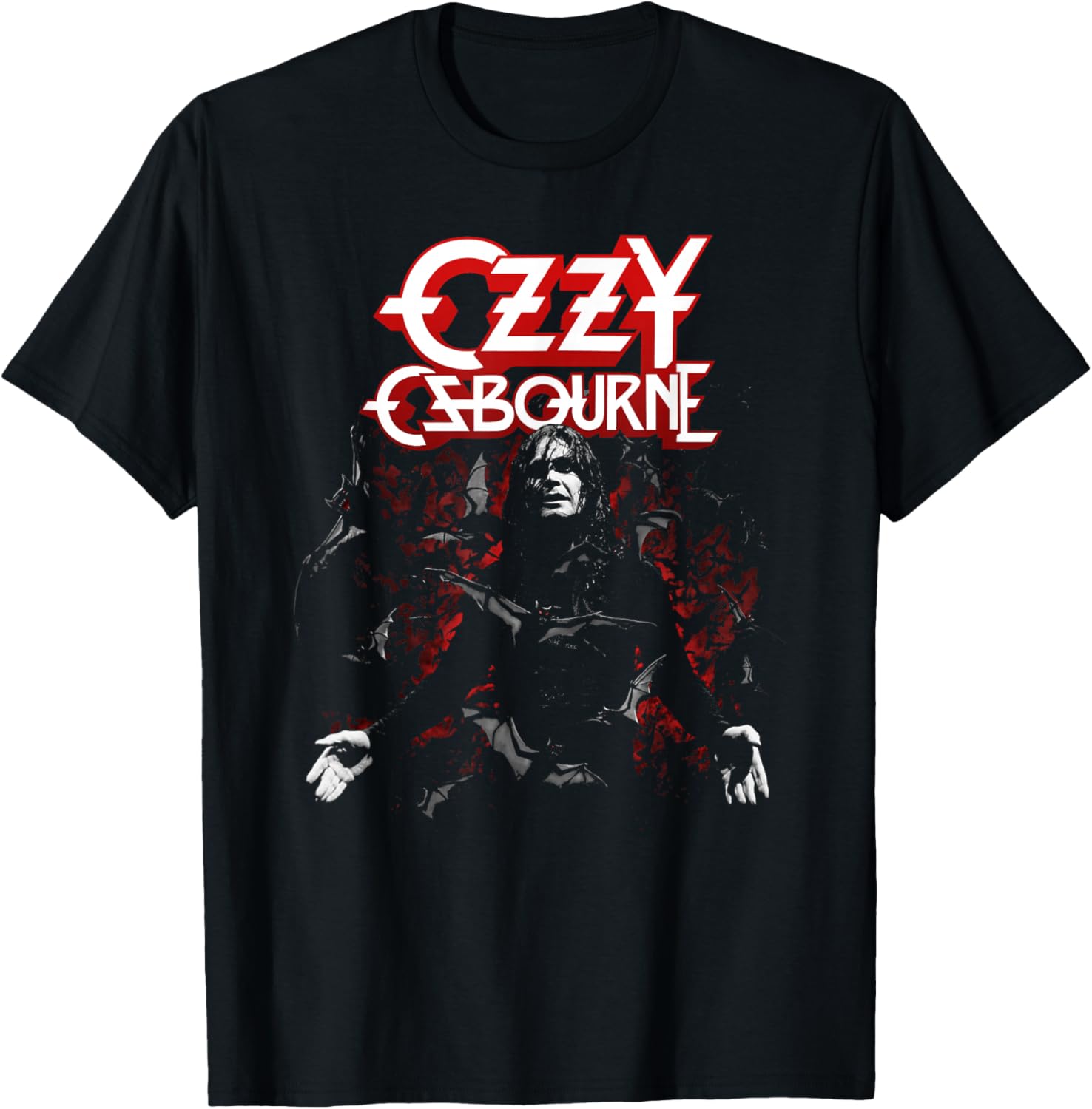Ozzy Osbourne Ozzy With Bats Graphic T-Shirt for Music Fans - 1