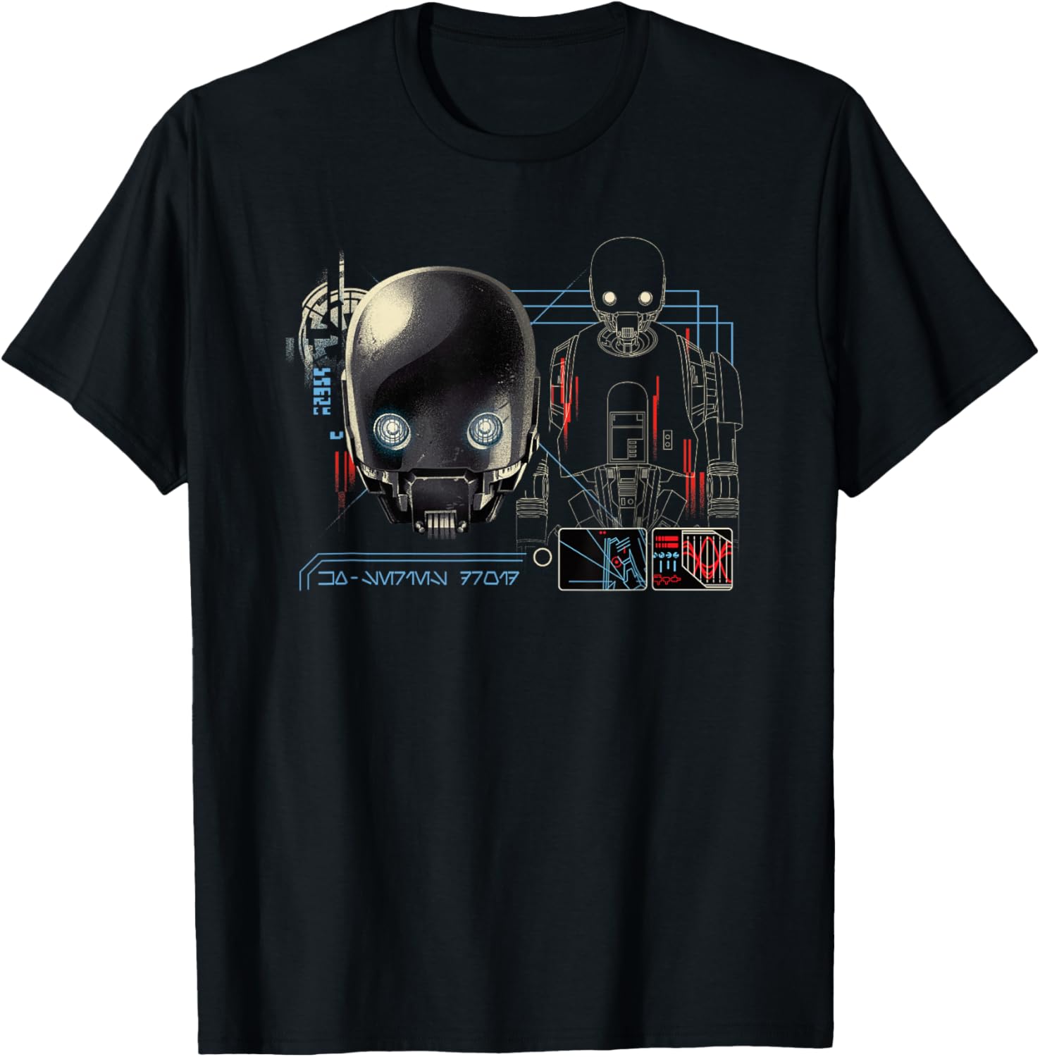 Star Wars Andor KX-Series Security Droid Schematic Poster T-Shirt - 1