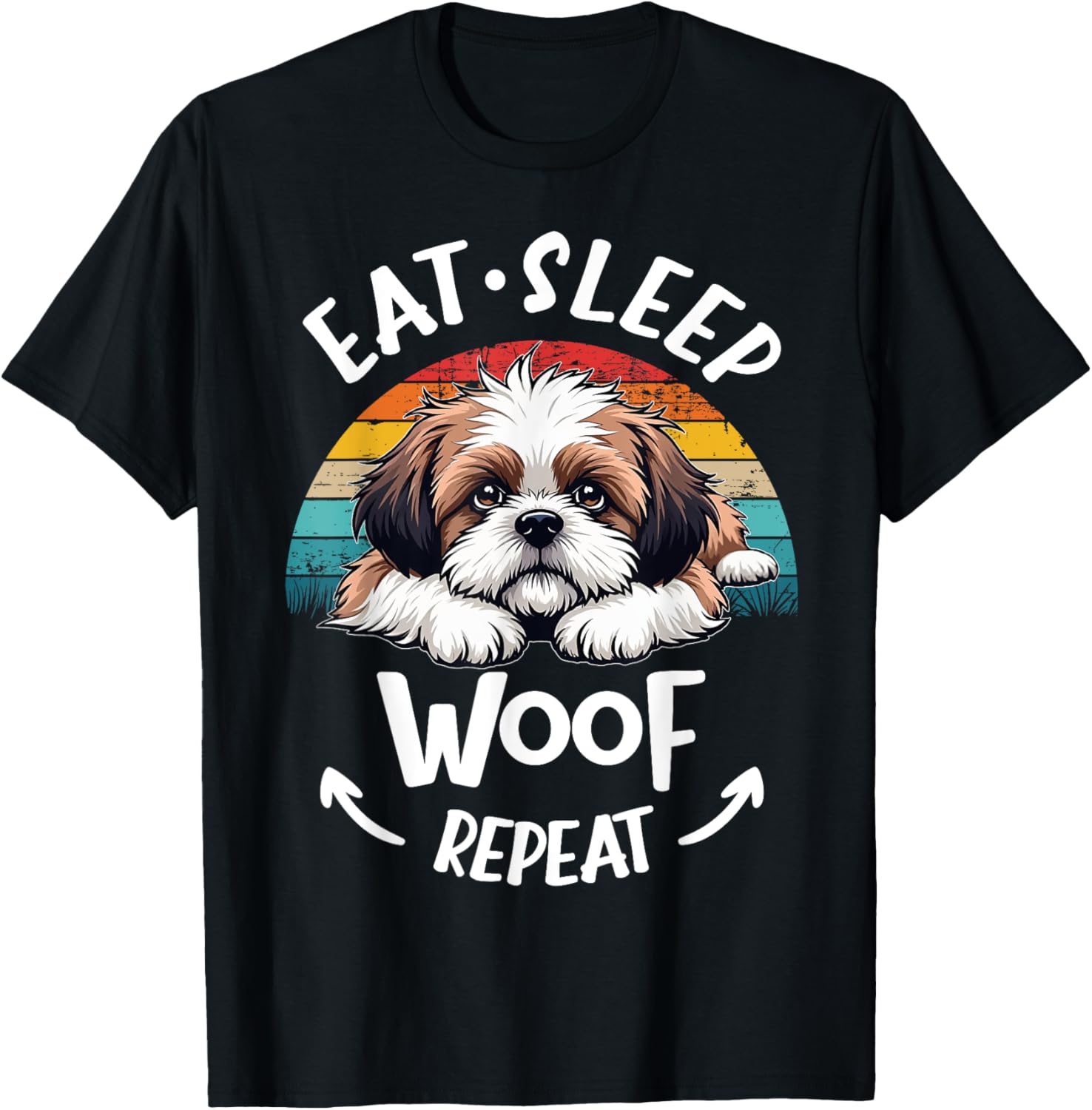 Shih Tzu Eat Sleep Repeat Fun T-Shirt for Men and Women - 14