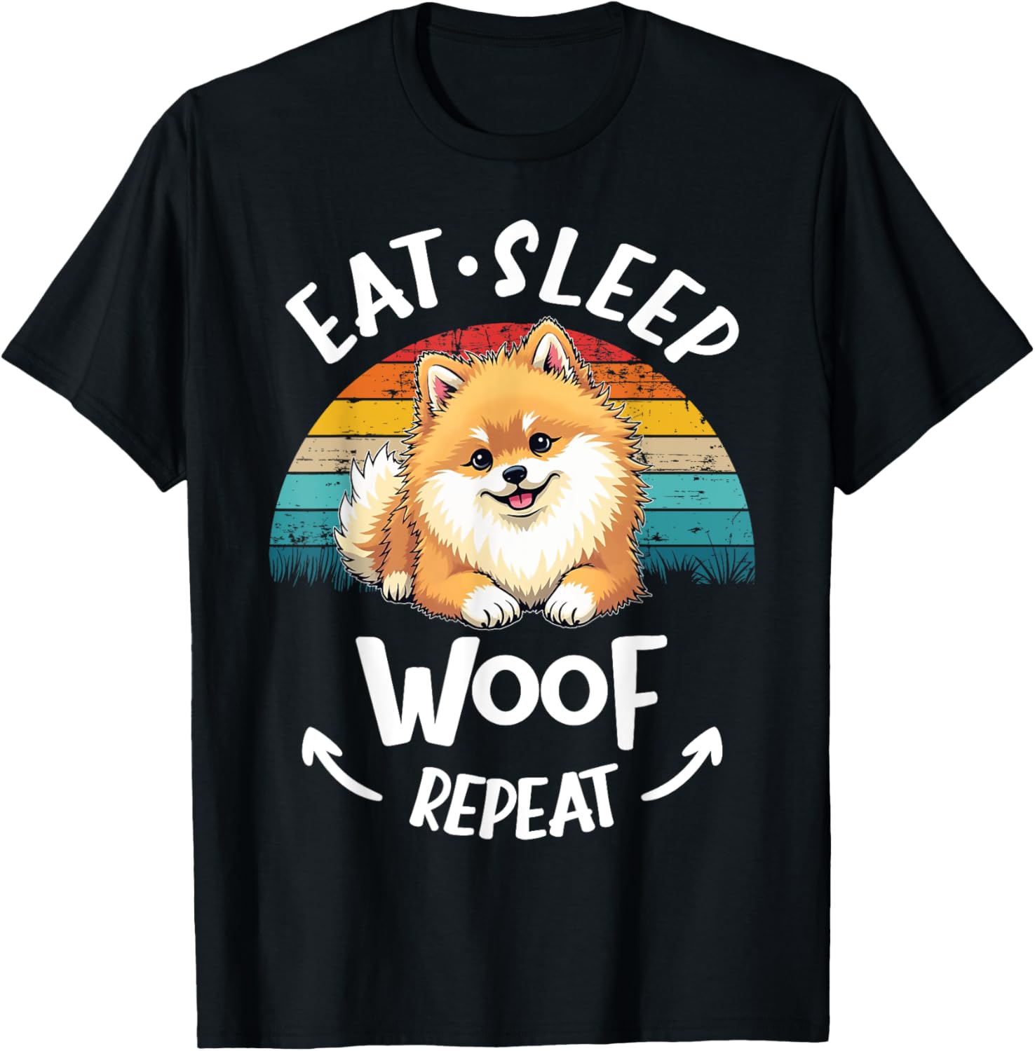 Pomeranian Eat Sleep Repeat T-Shirt for Dog Lovers - Unisex Tee - 1