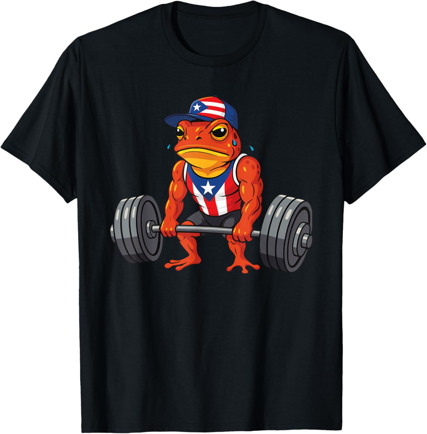Taino Coqui Frog Gym Training T-Shirt with Puerto Rico Flag Design - 9