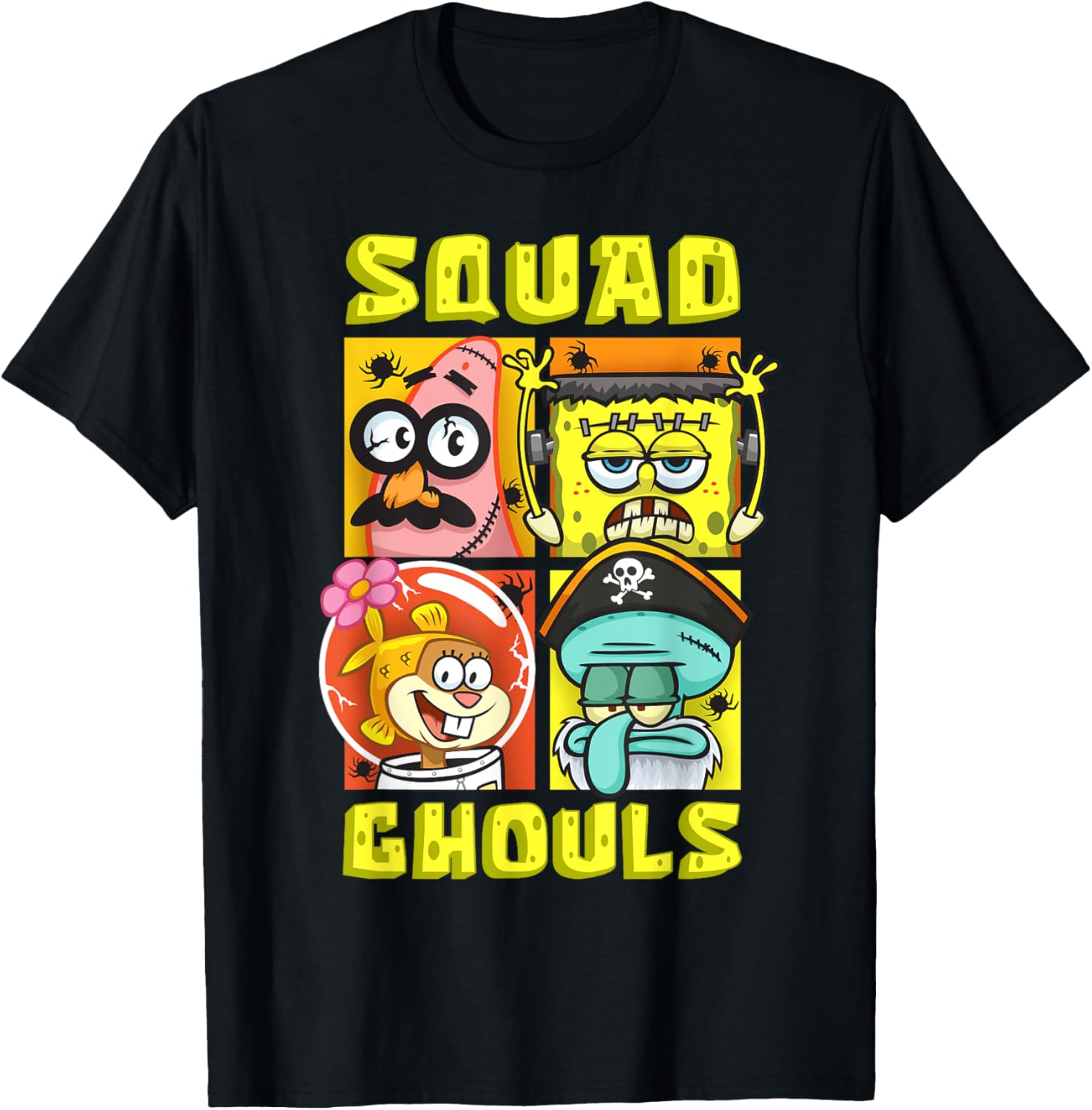 Mademark SpongeBob Halloween Squad T-Shirt with Patrick, Squidward & Sandy - 10