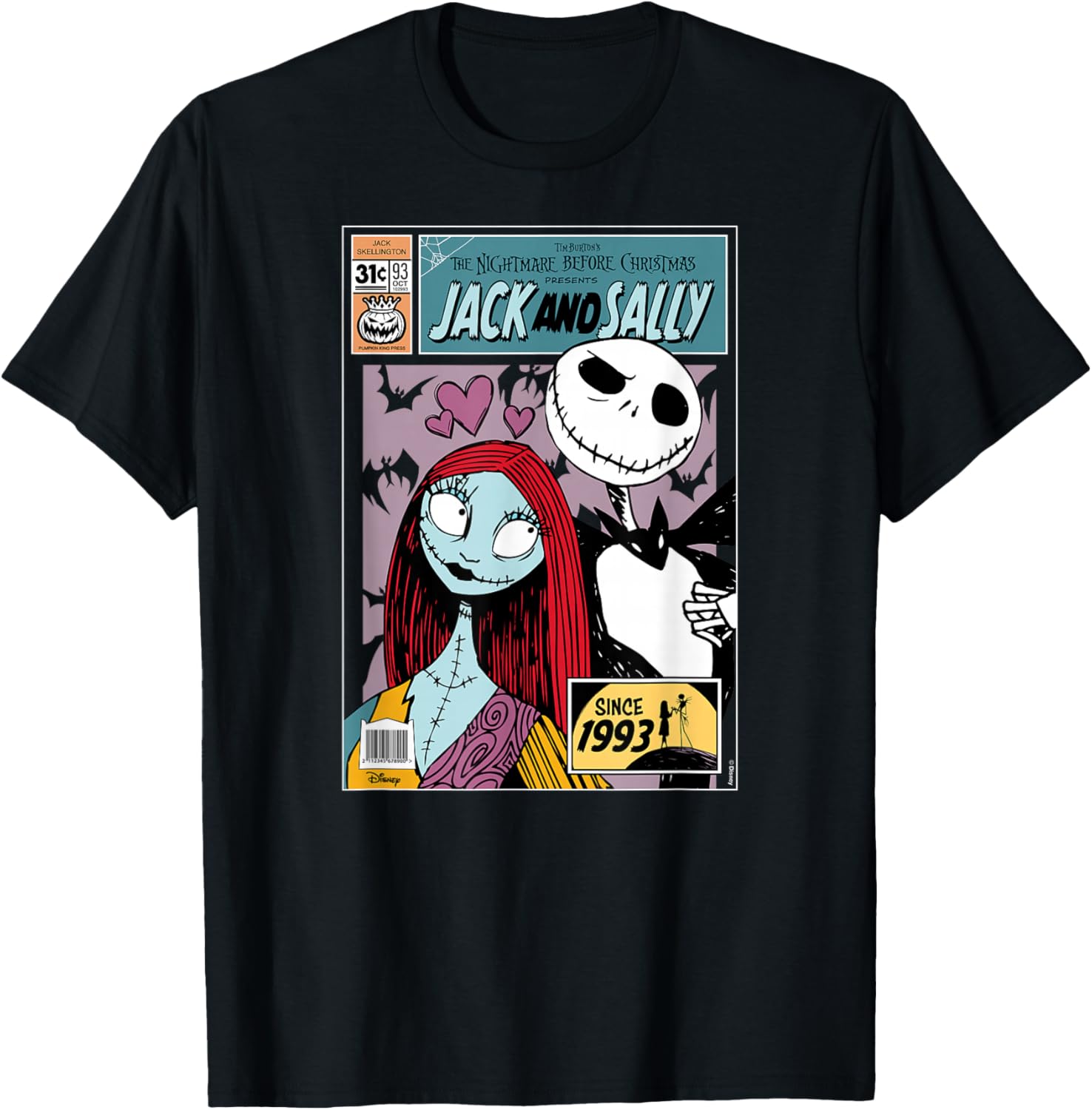 Jack and Sally Nightmare Before Christmas T-Shirt for Fans and Collectors - 3