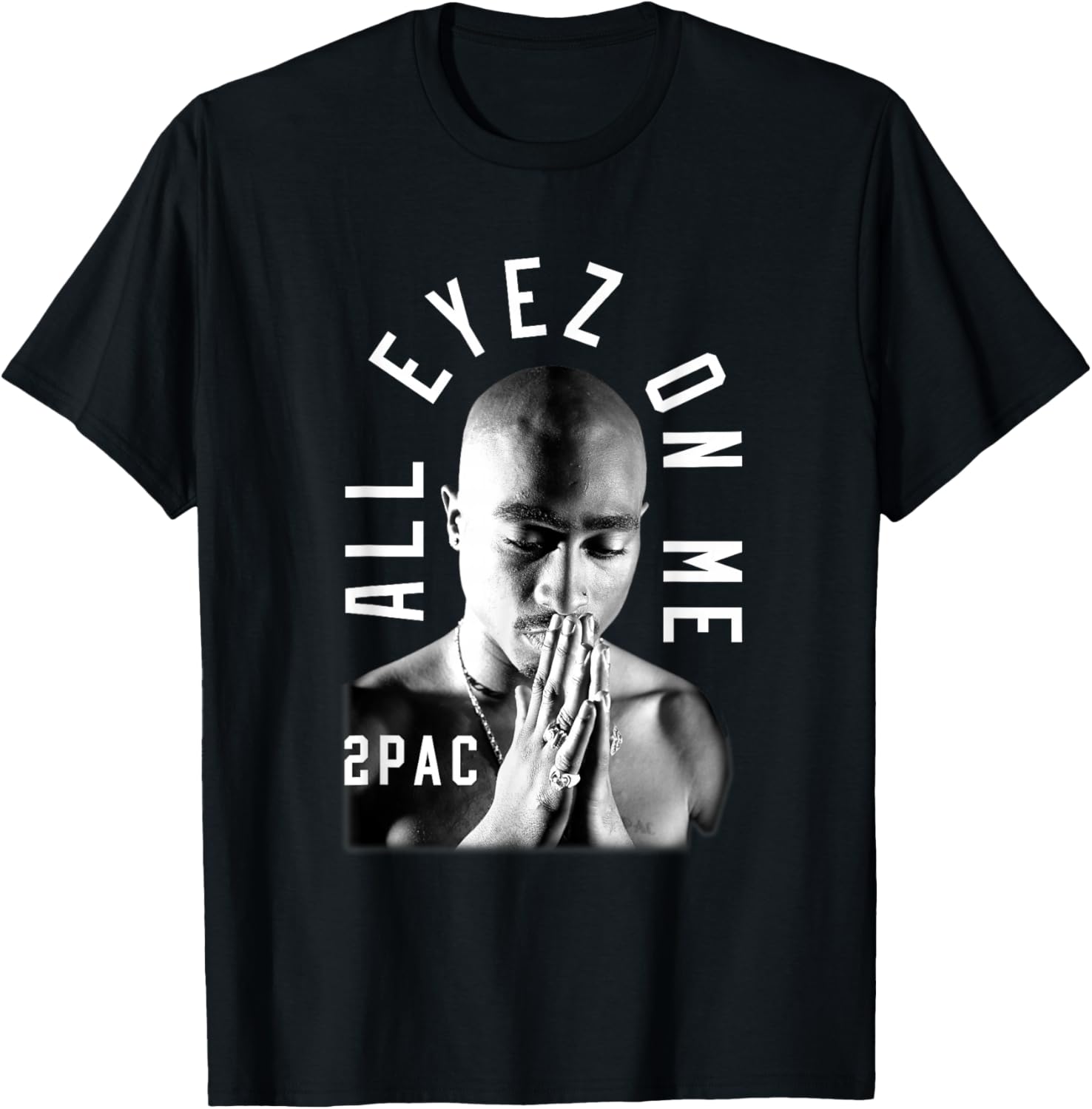 Tupac Shakur Classic Fit T-Shirt - Black Cotton Polyester Short Sleeve - 1