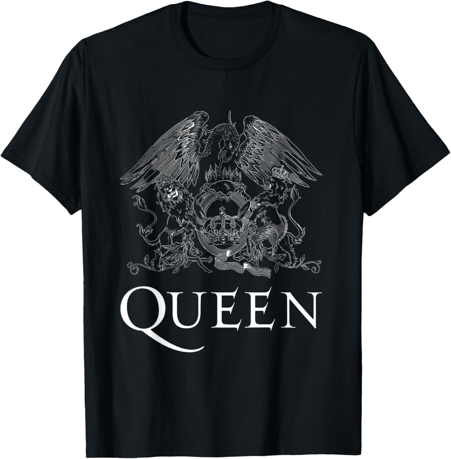 Queen Classic Crest Logo White T-Shirt for Music Fans and Collectors - 2