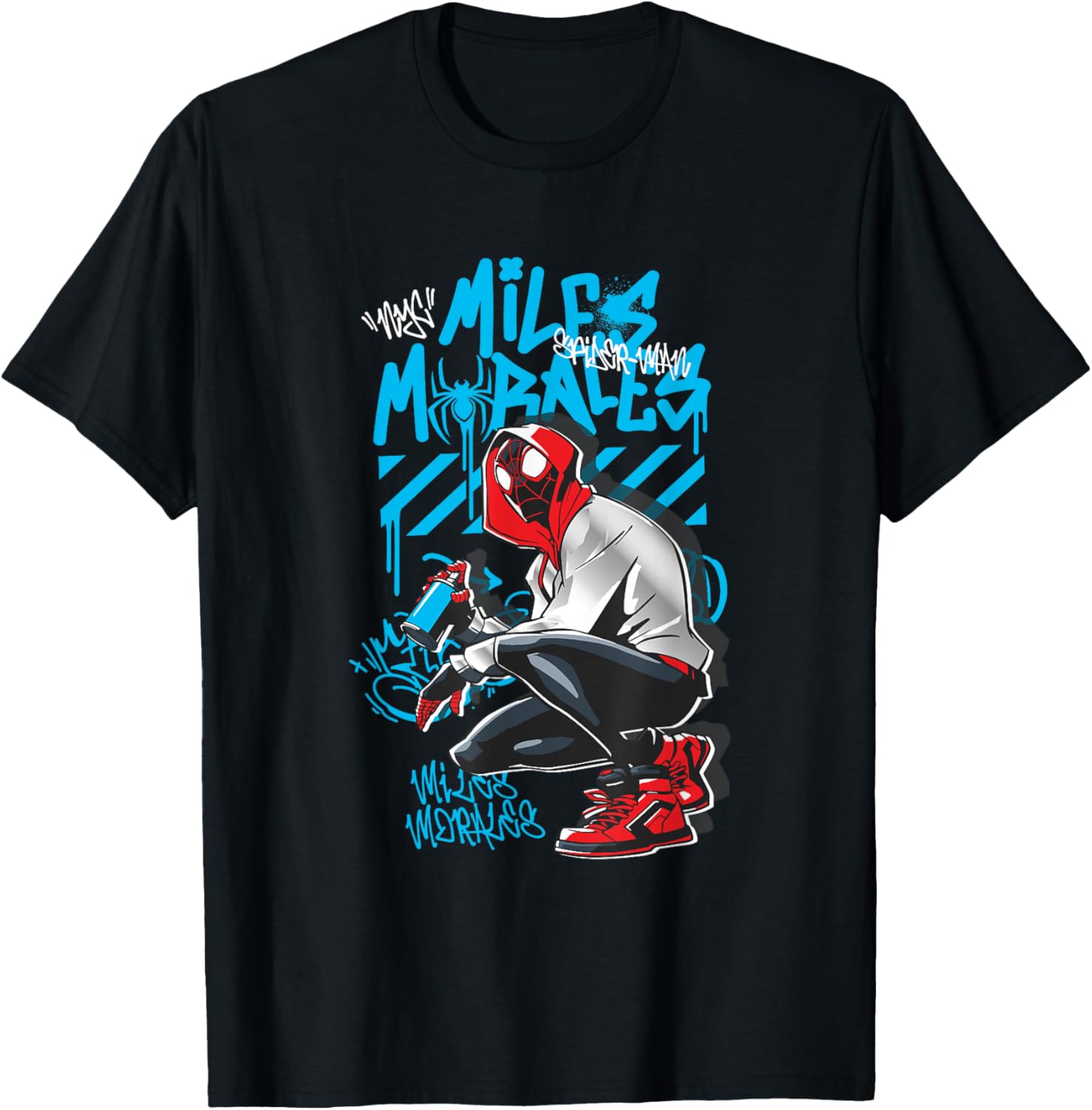 Spider-Man Graffiti Spray Tag T-Shirt for Marvel Fans - Stylish Apparel - 8