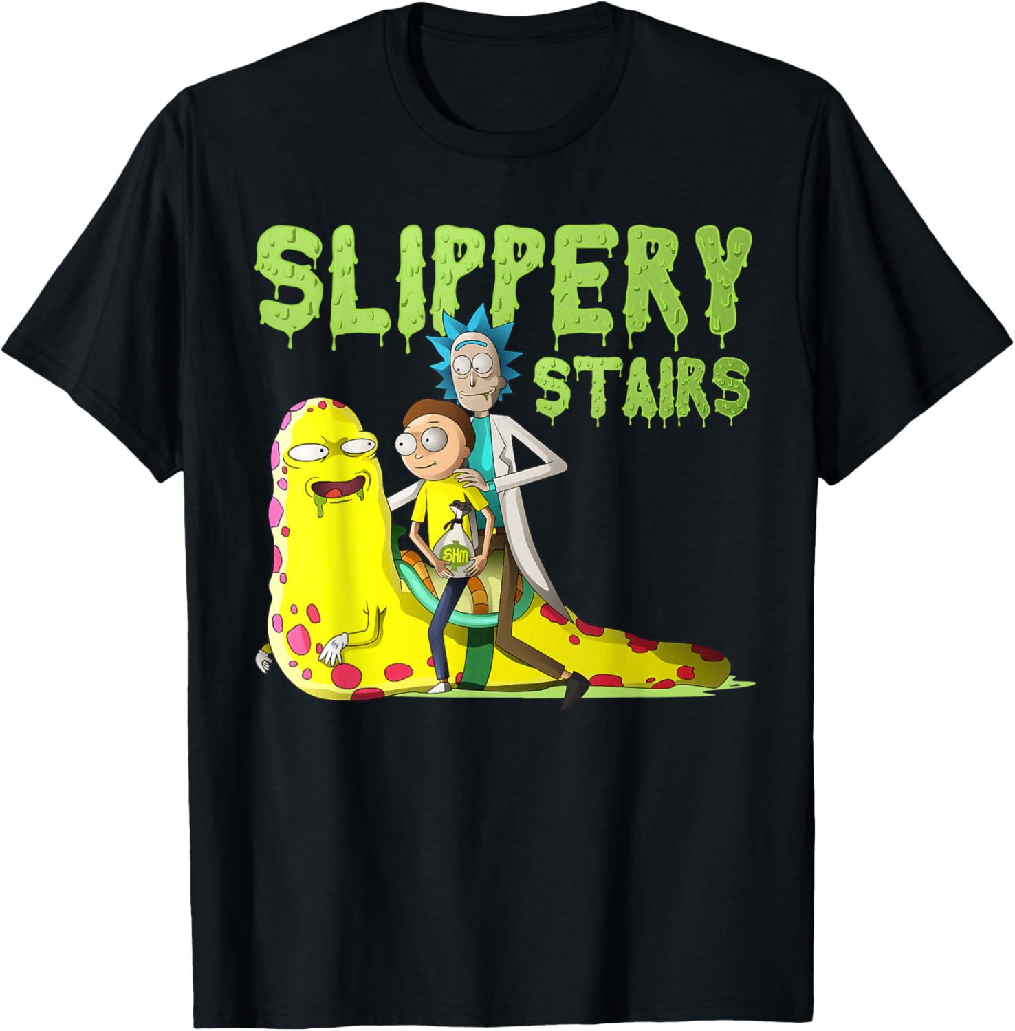 Rick and Morty Slippery Stairs T-Shirt Fun Graphic Tee for Fans - 4