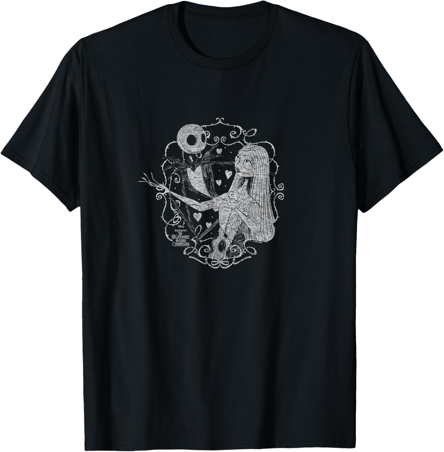Nightmare Before Christmas Jack and Sally Valentine T-Shirt for Couples - 19