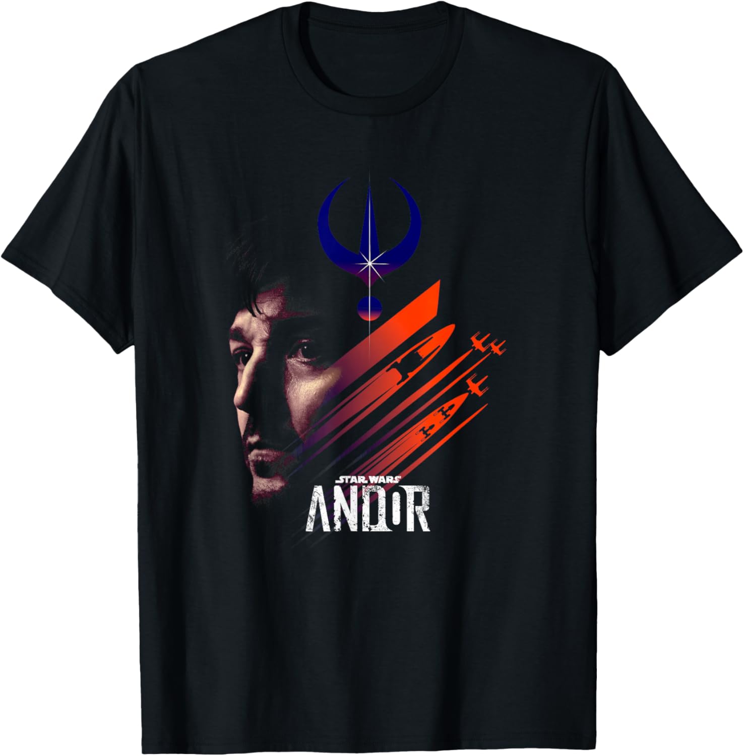 Star Wars Andor Cassian Andor T-Shirt with Rebel Spaceships Design - 1