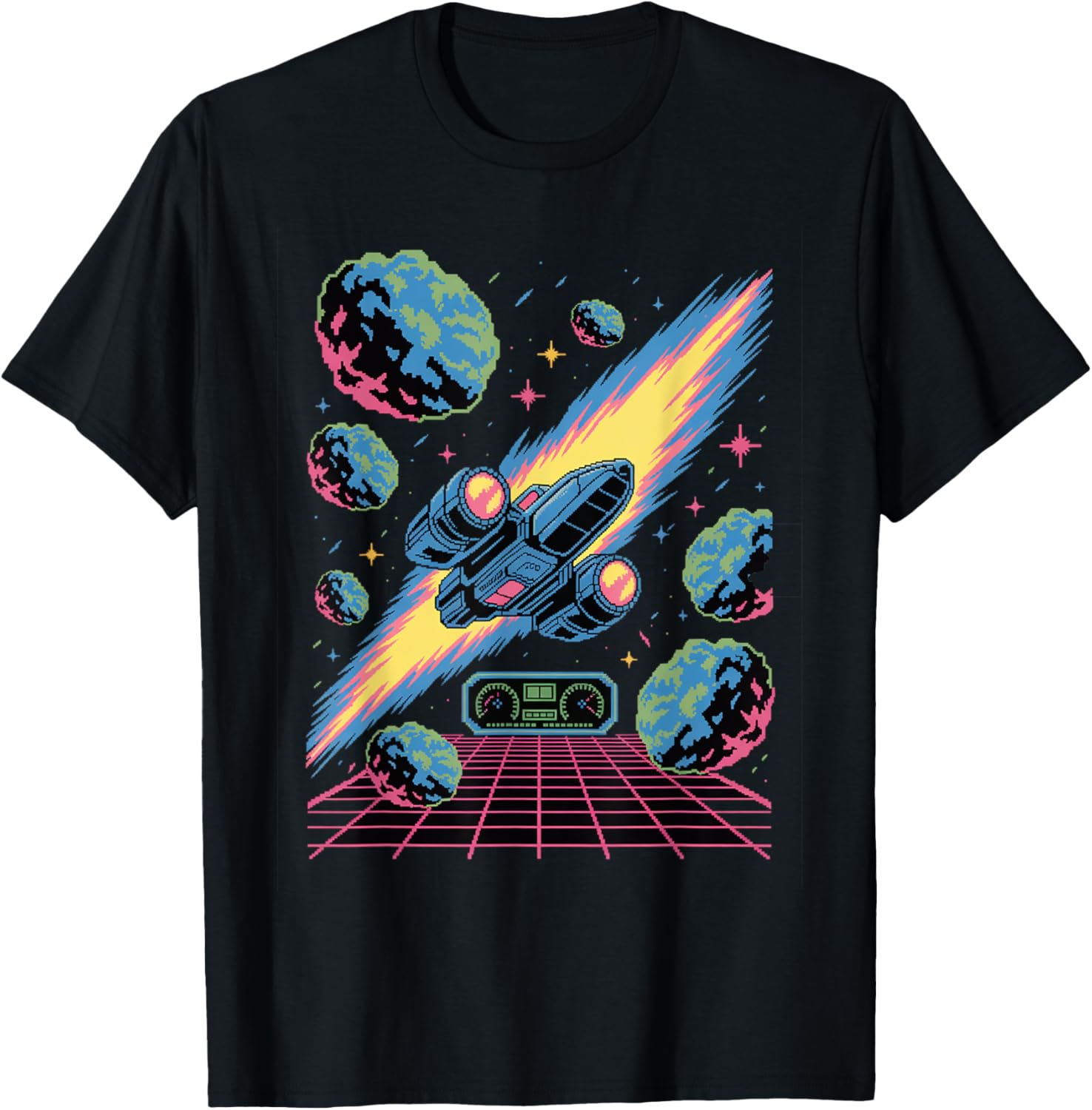 Retro Space Gamer T-Shirt for Pixel Art Adventure Lovers - 6