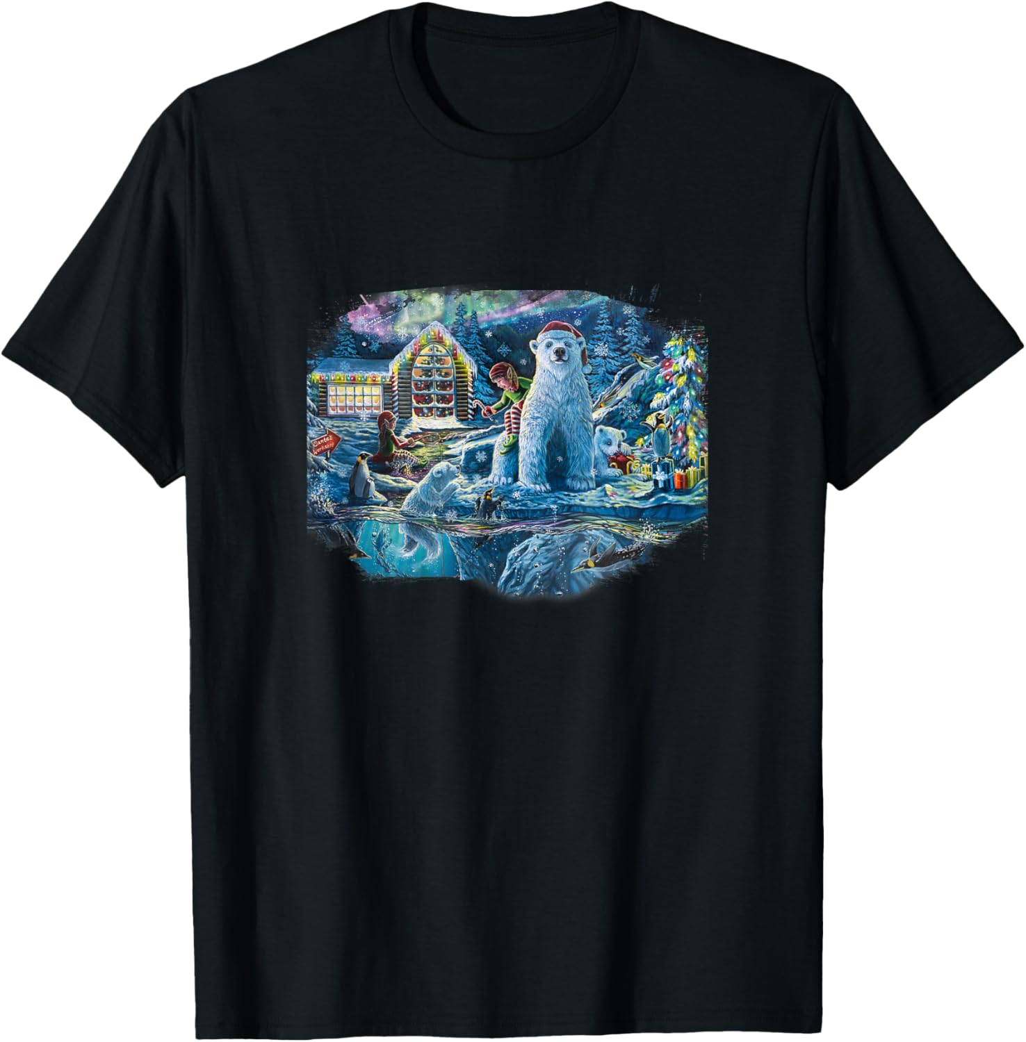 Dakota Daetwiler Christmas Eve Workshop Art T-Shirt for Holiday Cheer - 1