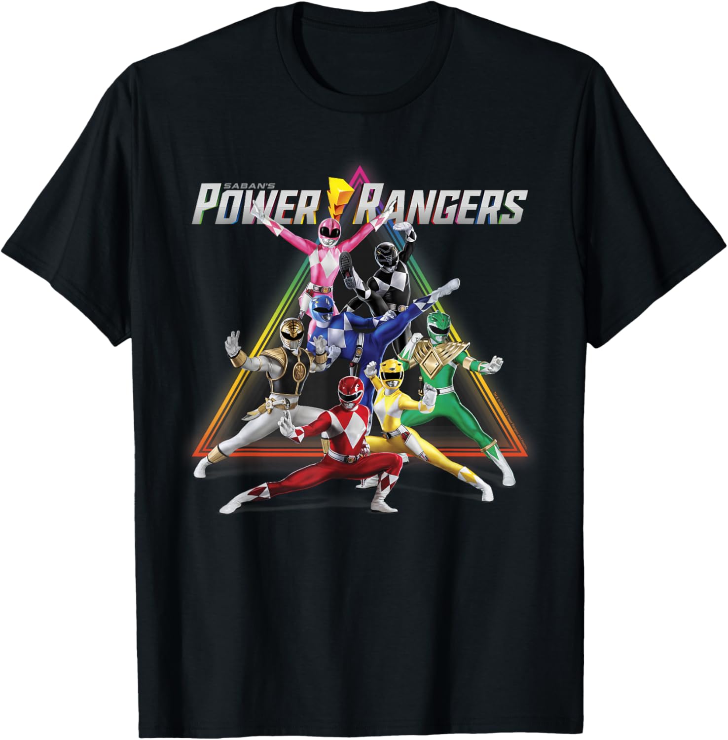 Power Rangers Rainbow Pyramid Retro T-Shirt for Fans and Collectors - 14