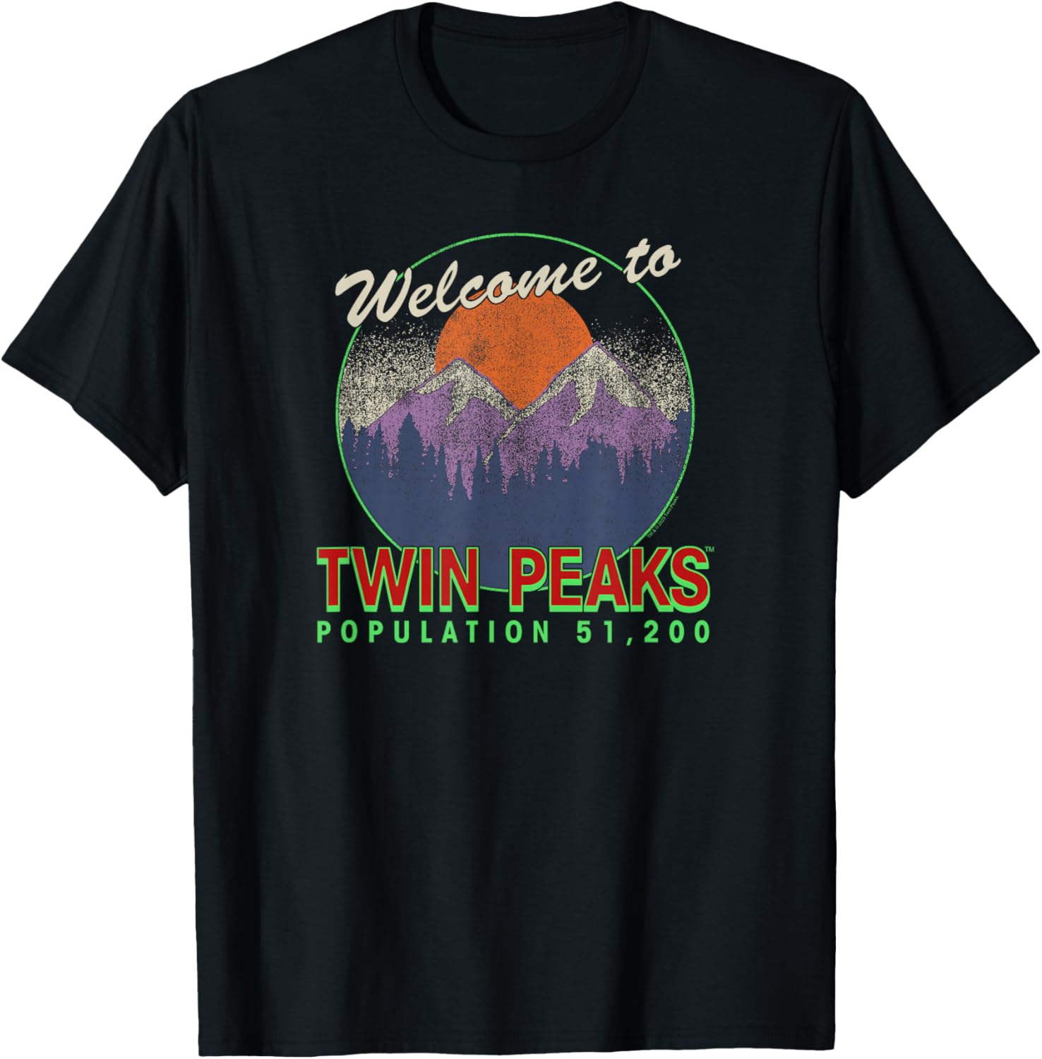 Twin Peaks Illustrated TV Show T-Shirt Welcome to Twin Peaks Pop 51,200 - 1