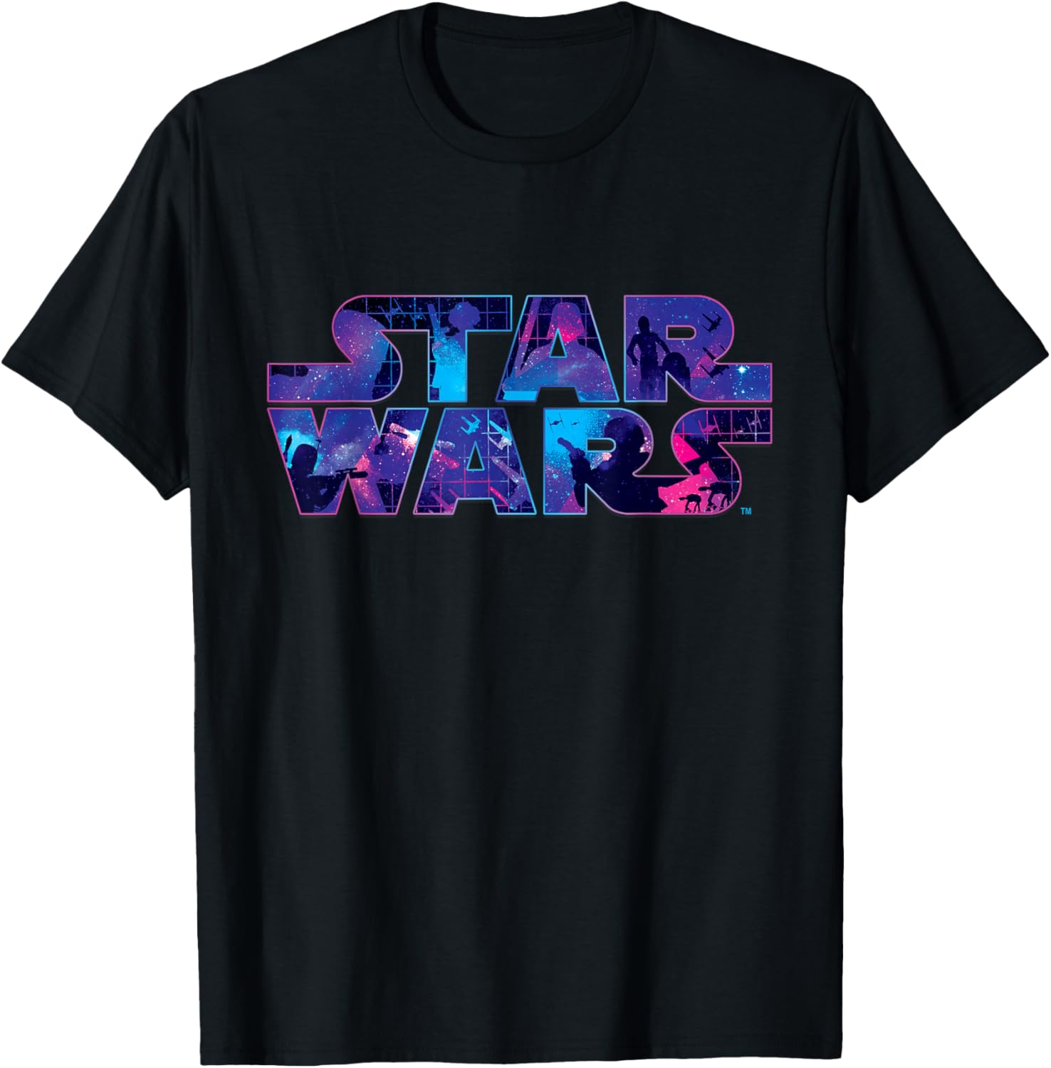 Retro 90s Star Wars Logo Galaxy T-Shirt for Fans of Classic Sci-Fi - 3