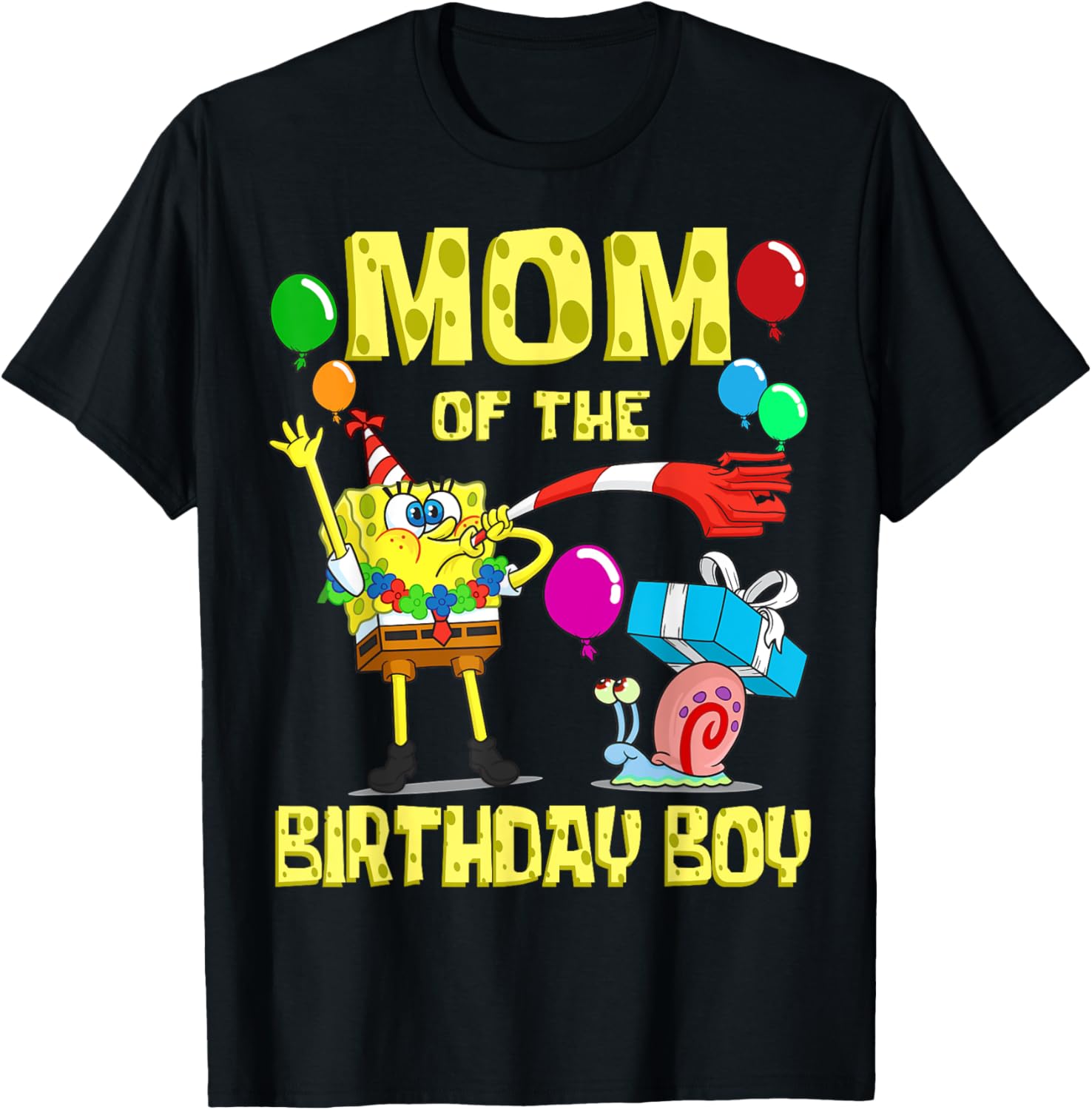 SpongeBob Mommy of the Birthday Boy Party T-Shirt for Fun Celebrations - 3