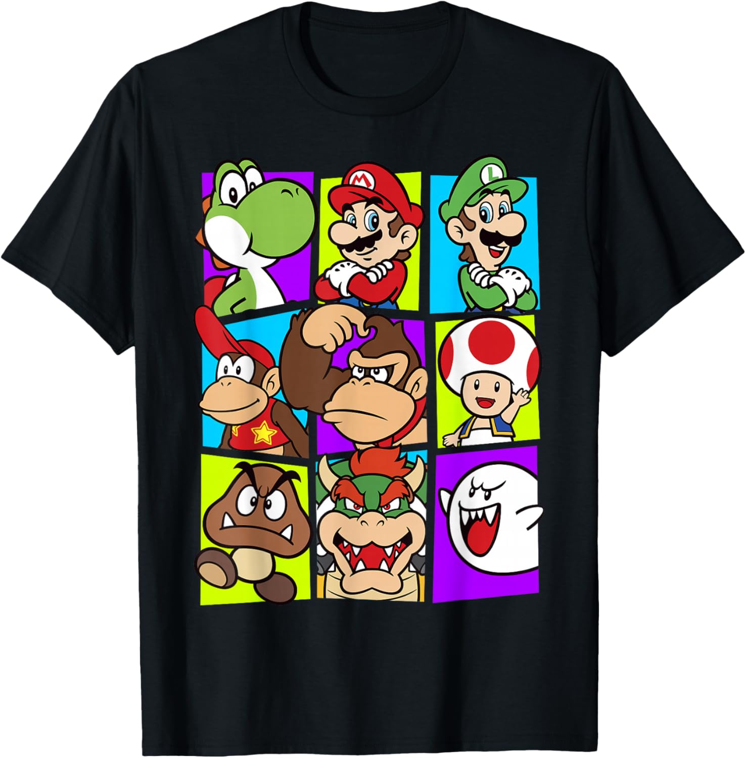 Super Mario Yoshi Luigi Bowser Gang Box-Up Graphic T-Shirt for Fans - 1