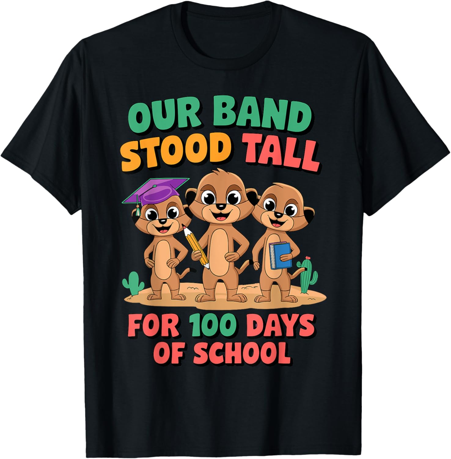 100 Days of School Teacher T-Shirt for Boys and Girls - Our Band Stood Tall - 5