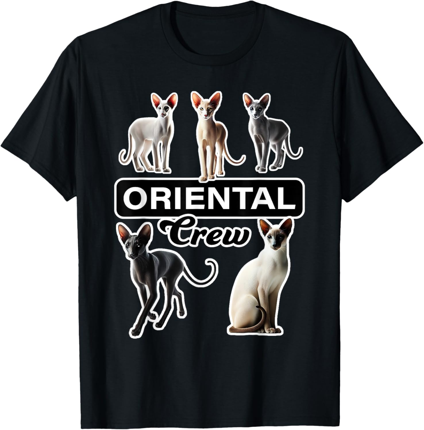 Oriental Cat Crew T-Shirt for Cat Lovers - Stylish and Comfortable Wear - 22