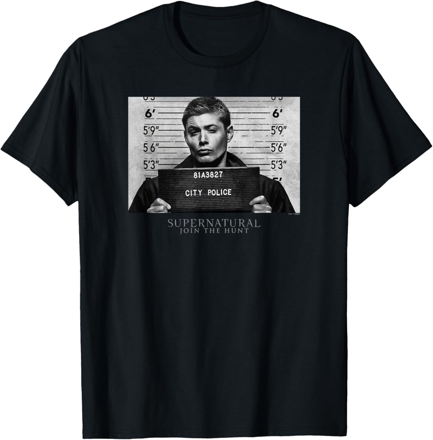 Supernatural Dean Winchester Mugshot Portrait T-Shirt for Fans - 1