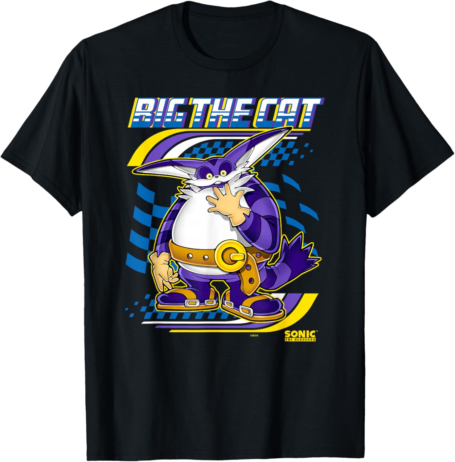 Sonic The Hedgehog Big The Cat Race Ready Chest Poster T-Shirt - 4