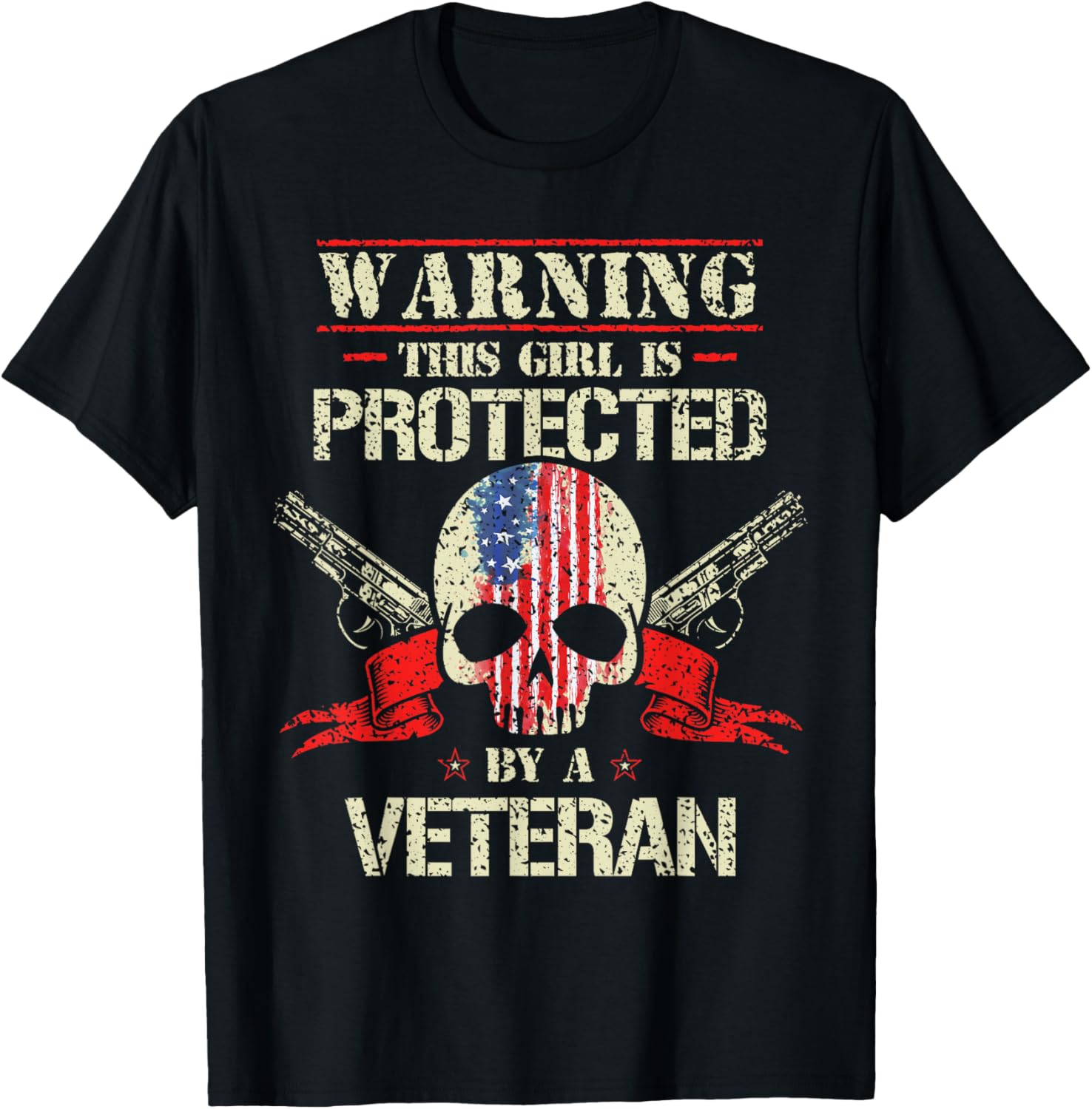 This Girl is Protected by a Veteran T-Shirt for Proud Supporters - 1