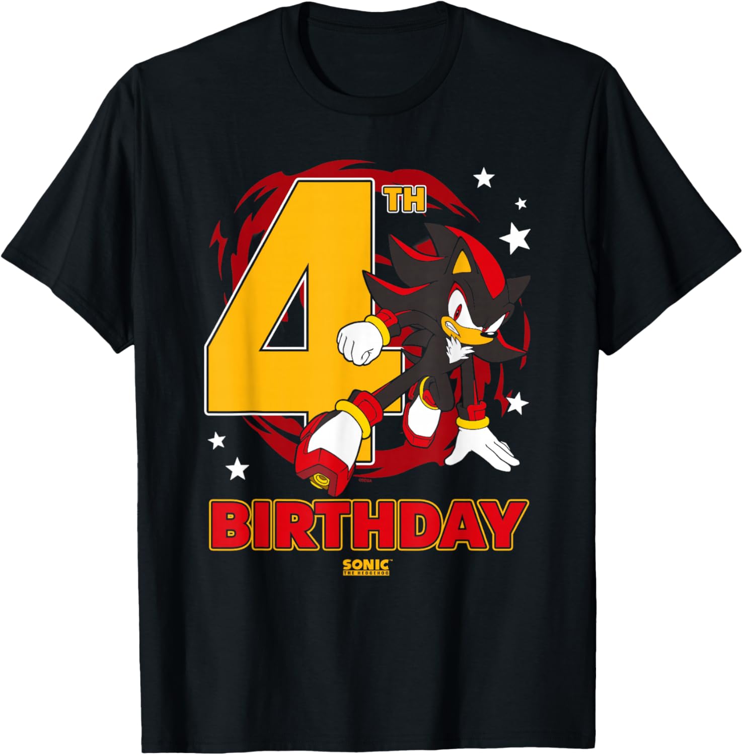 Sonic the Hedgehog 4th Birthday Epic Shadow Logo T-Shirt for Fans - 1