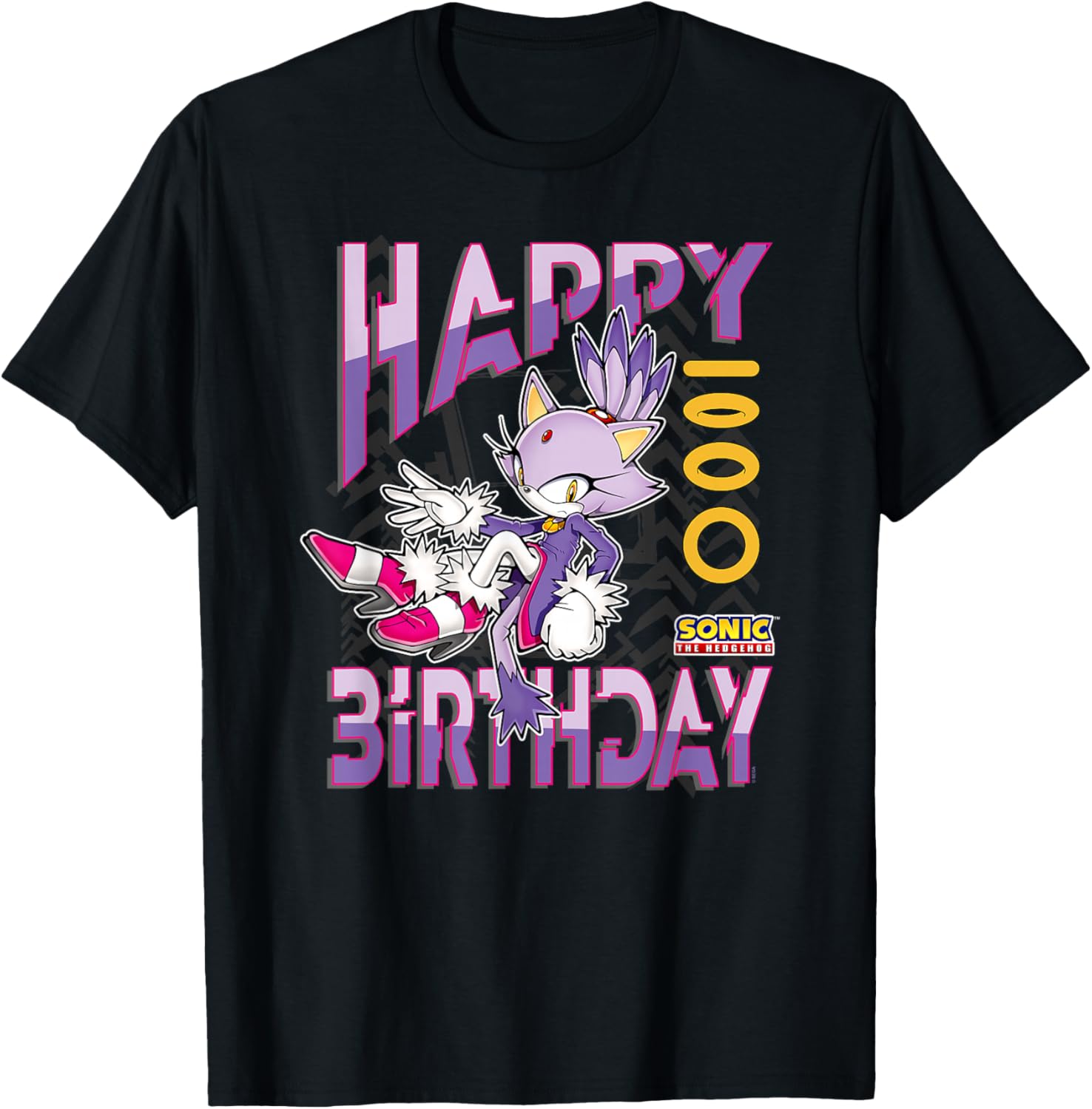 Sonic The Hedgehog Happy Birthday Blaze Grid Chest T-Shirt for Kids - 5