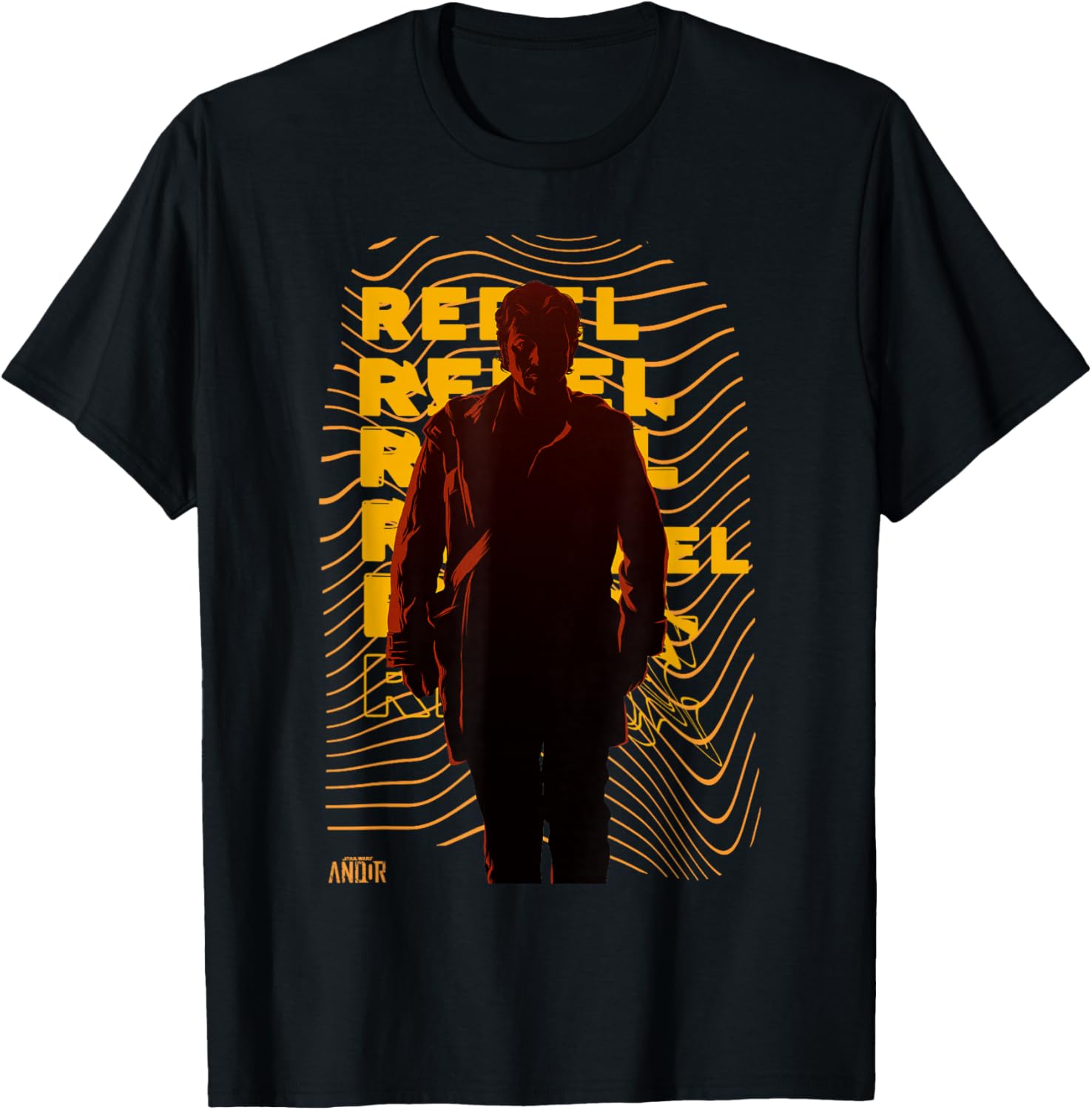 Vintage Star Wars Andor Rebel Silhouette Distressed T-Shirt for Fans - 8