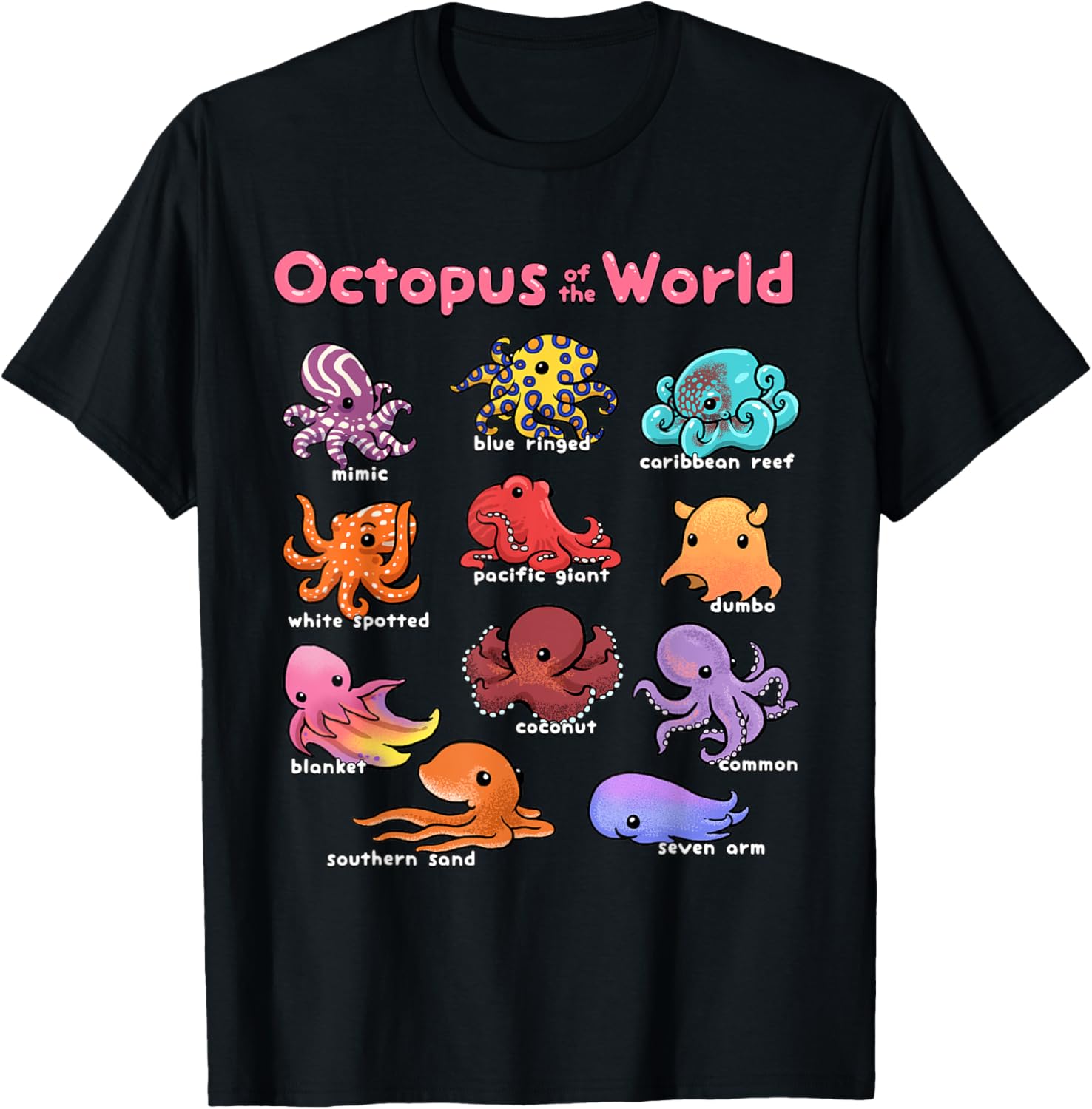 Octopus Sea Animals T-Shirt for Marine Life Lovers and Ocean Enthusiasts - 8