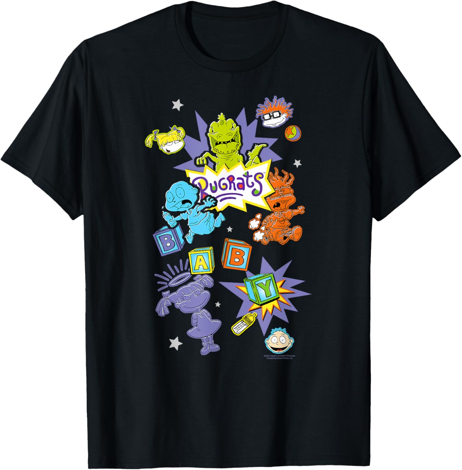 Rugrats Retro Cartoon Character Sticker Collage T-Shirt for Fun Lovers - 2