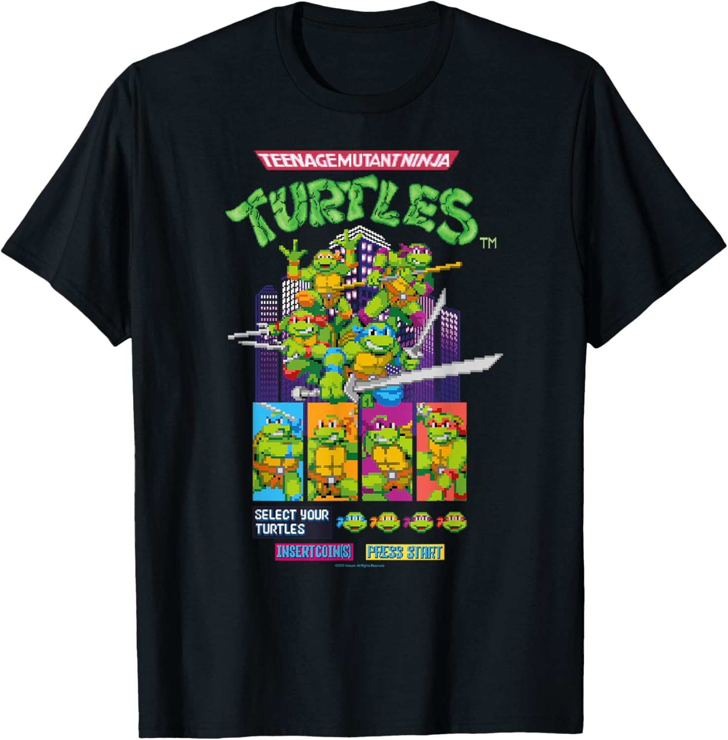Teenage Mutant Ninja Turtles Retro Arcade Game T-Shirt for Fans - 5