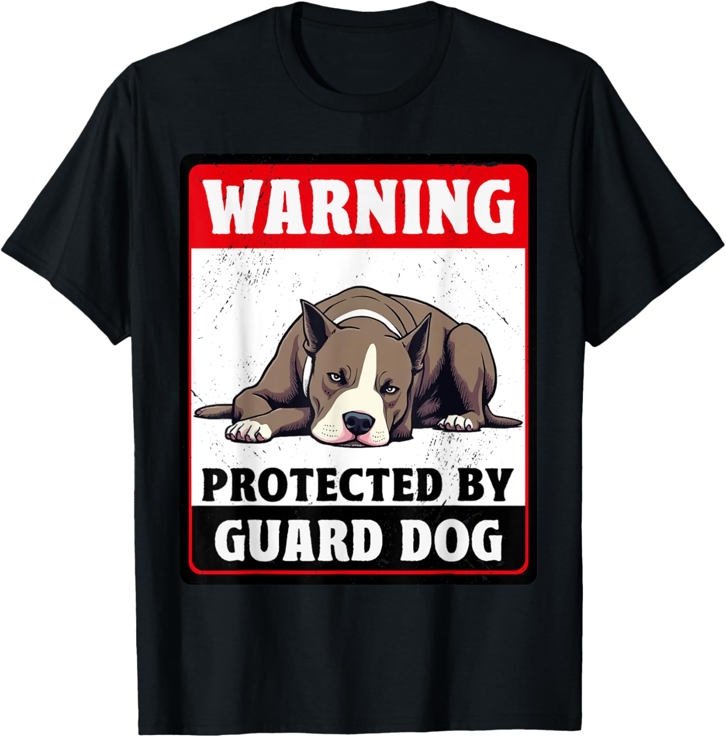 Warning Protected American Staffordshire Terrier Guard Dog T-Shirt - 9