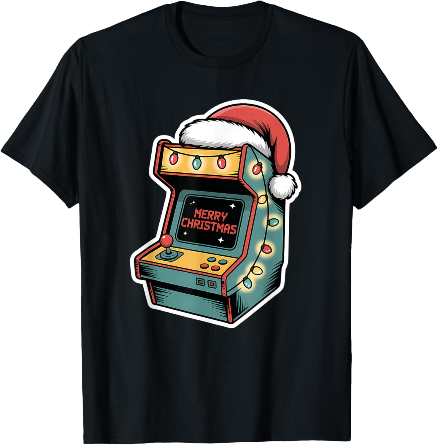 Festive Christmas Arcade Machine T-Shirt for Holiday Fun and Cheer - 2