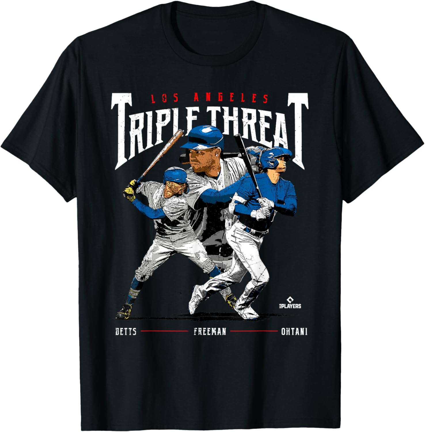 Triple Threat Ohtani Betts Freeman MLB T-Shirt for Los Angeles Fans - 4