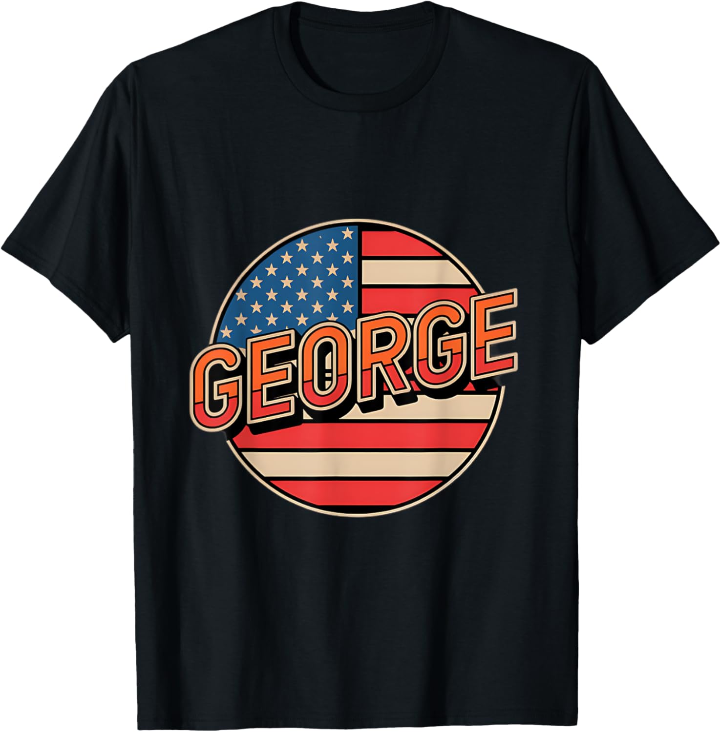 Personalized GEORGE USA Flag T-Shirt for Proud Patriots - 4
